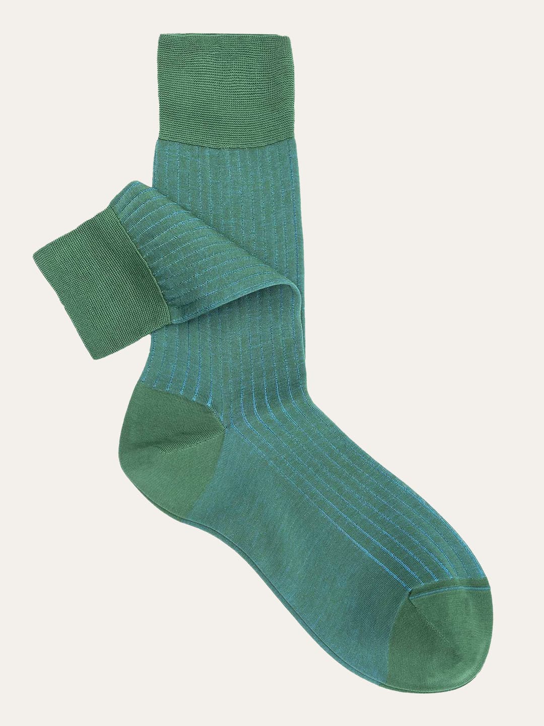 Wide-ribbed short socks in Egyptian Cotton