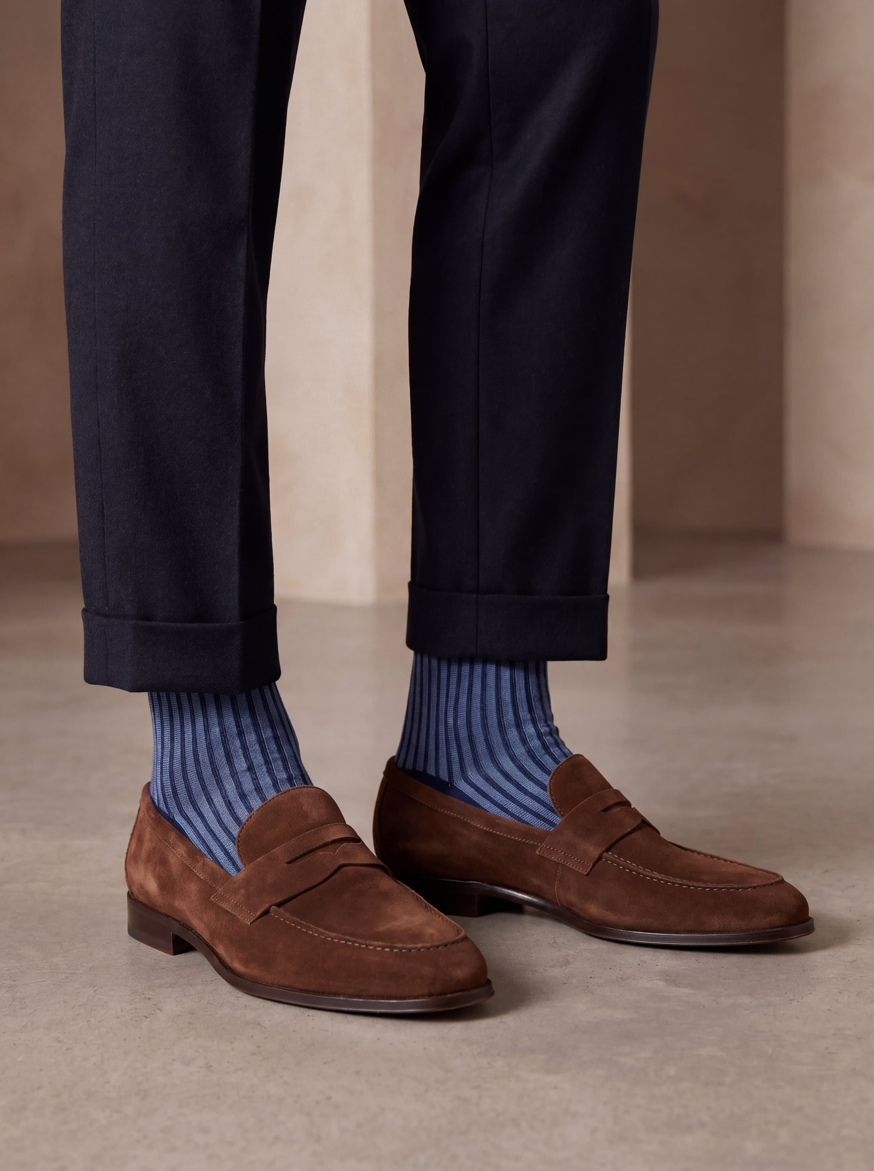 Long Ribbed Socks in 100% Egyptian Cotton - Image 3