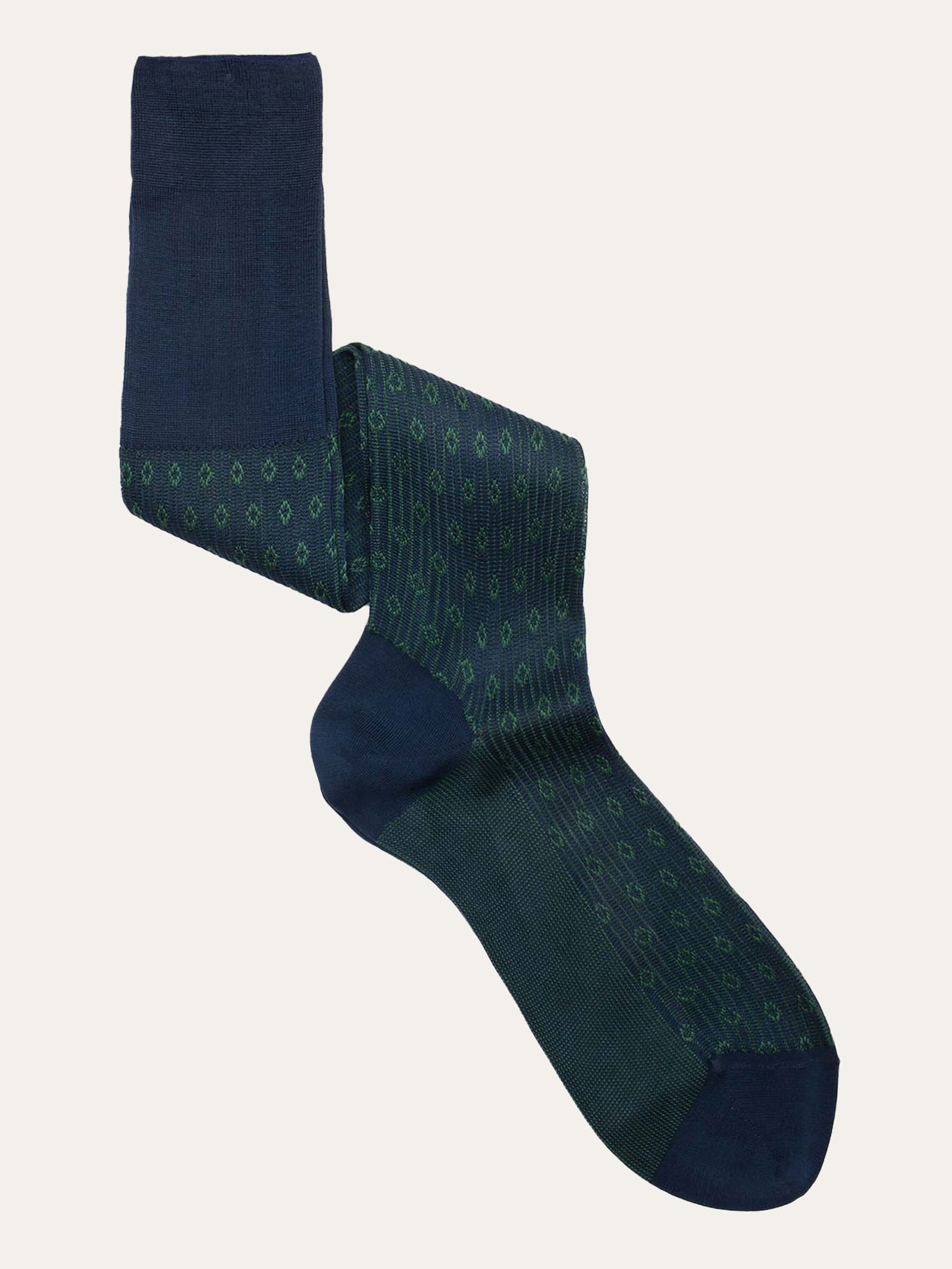Calze lunghe uomo fantasia rombi con Polso inglese in Filo di Scozia - Image 1