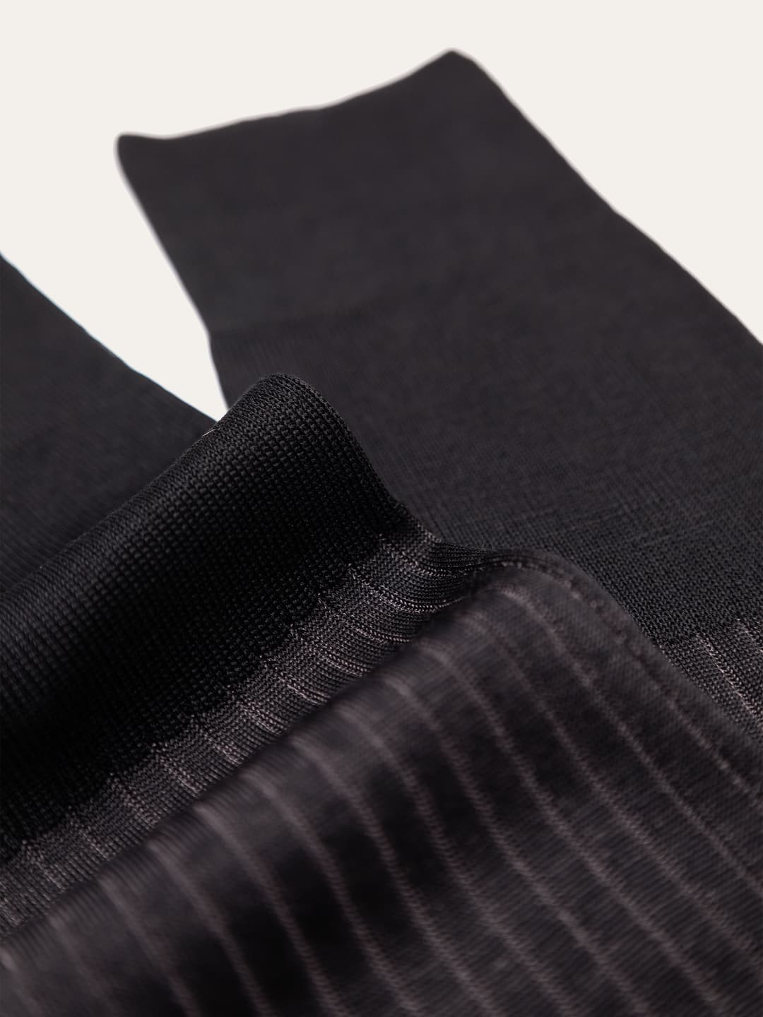 Classic ribbed long socks with two-tone Vanisé in 100% Lisle Cotton