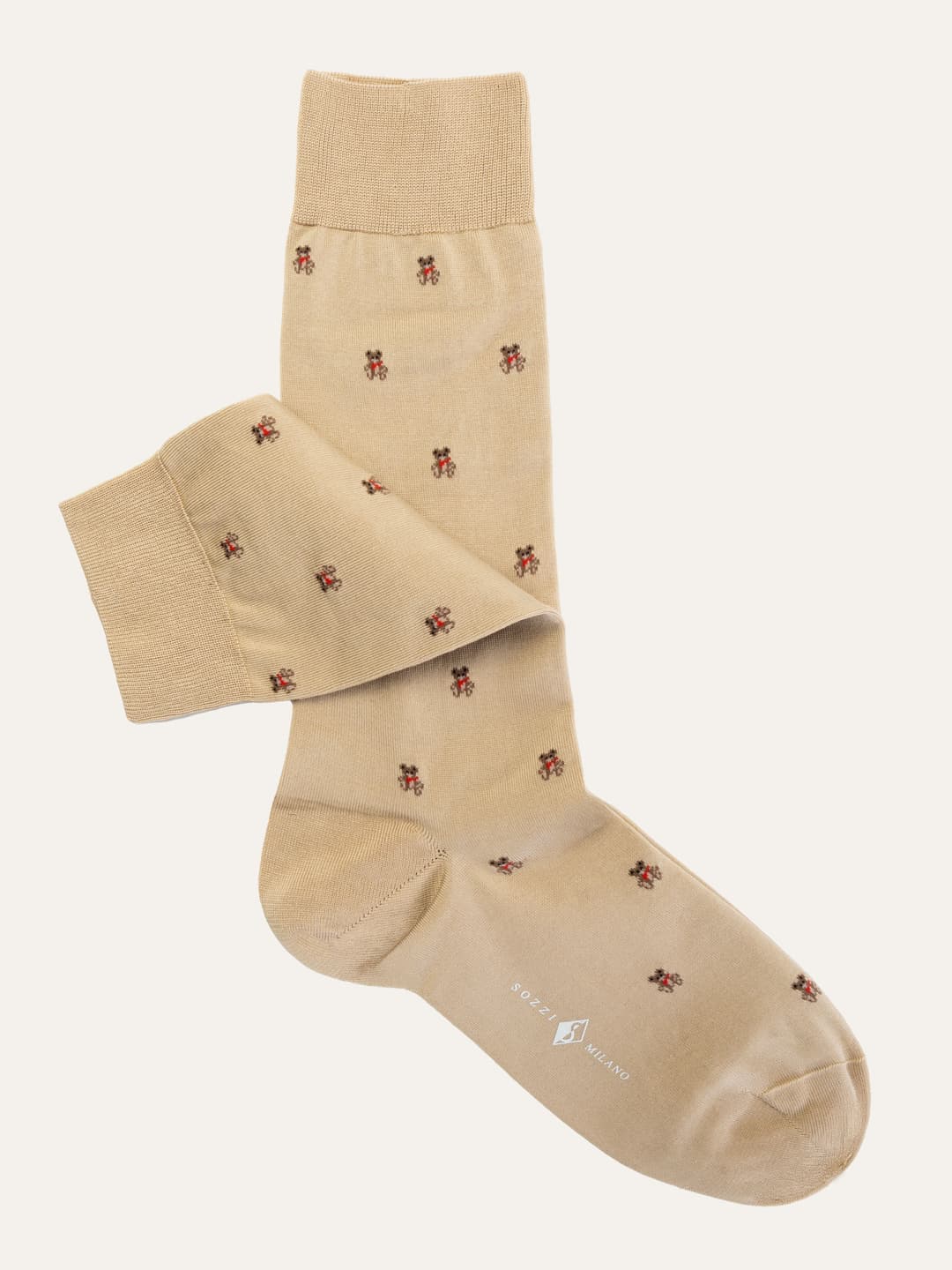 Short Fantasy Socks with Teddy Bear Pattern