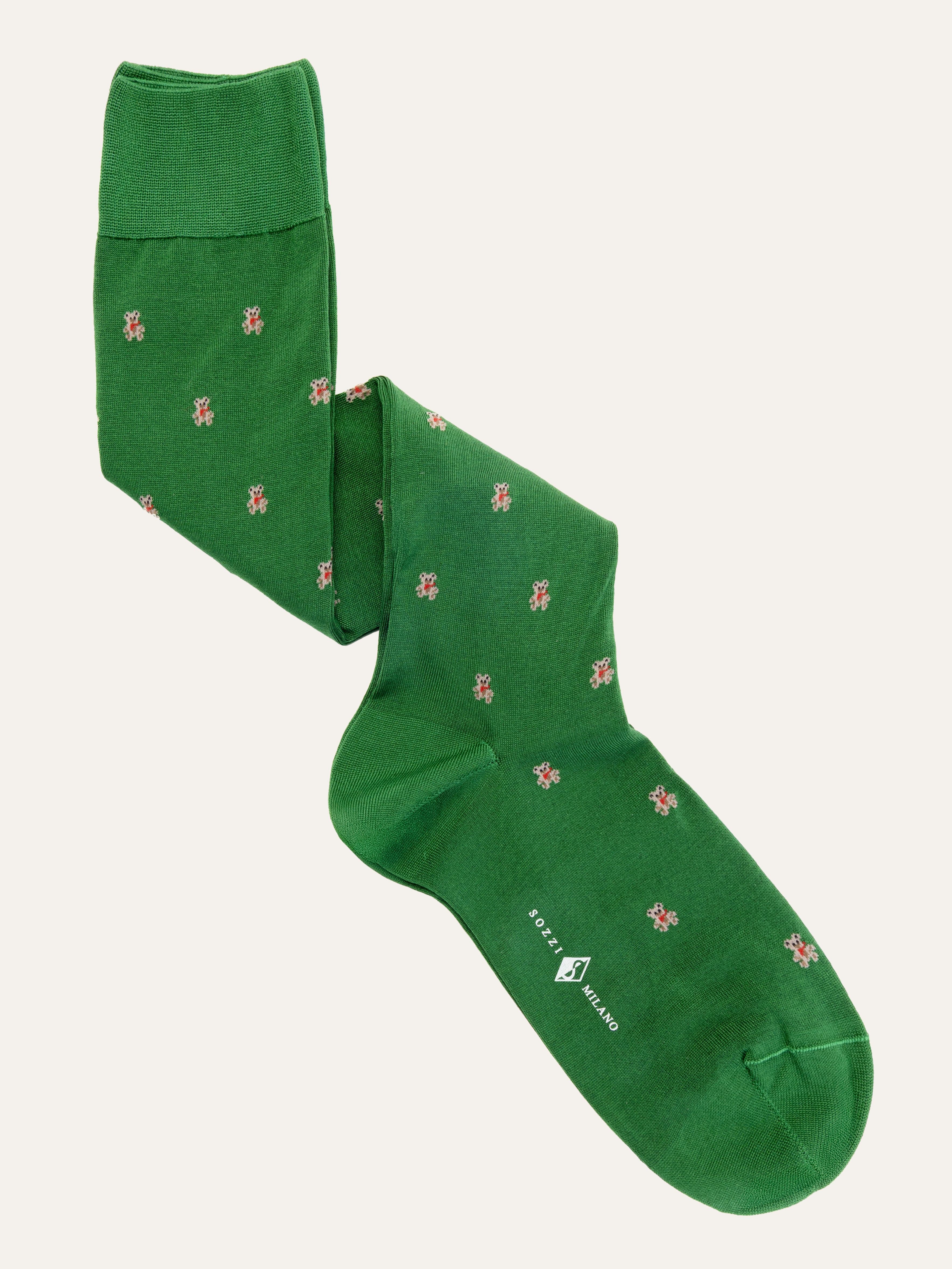 Calcetines Largos de Algodón con Motivo de Ositos