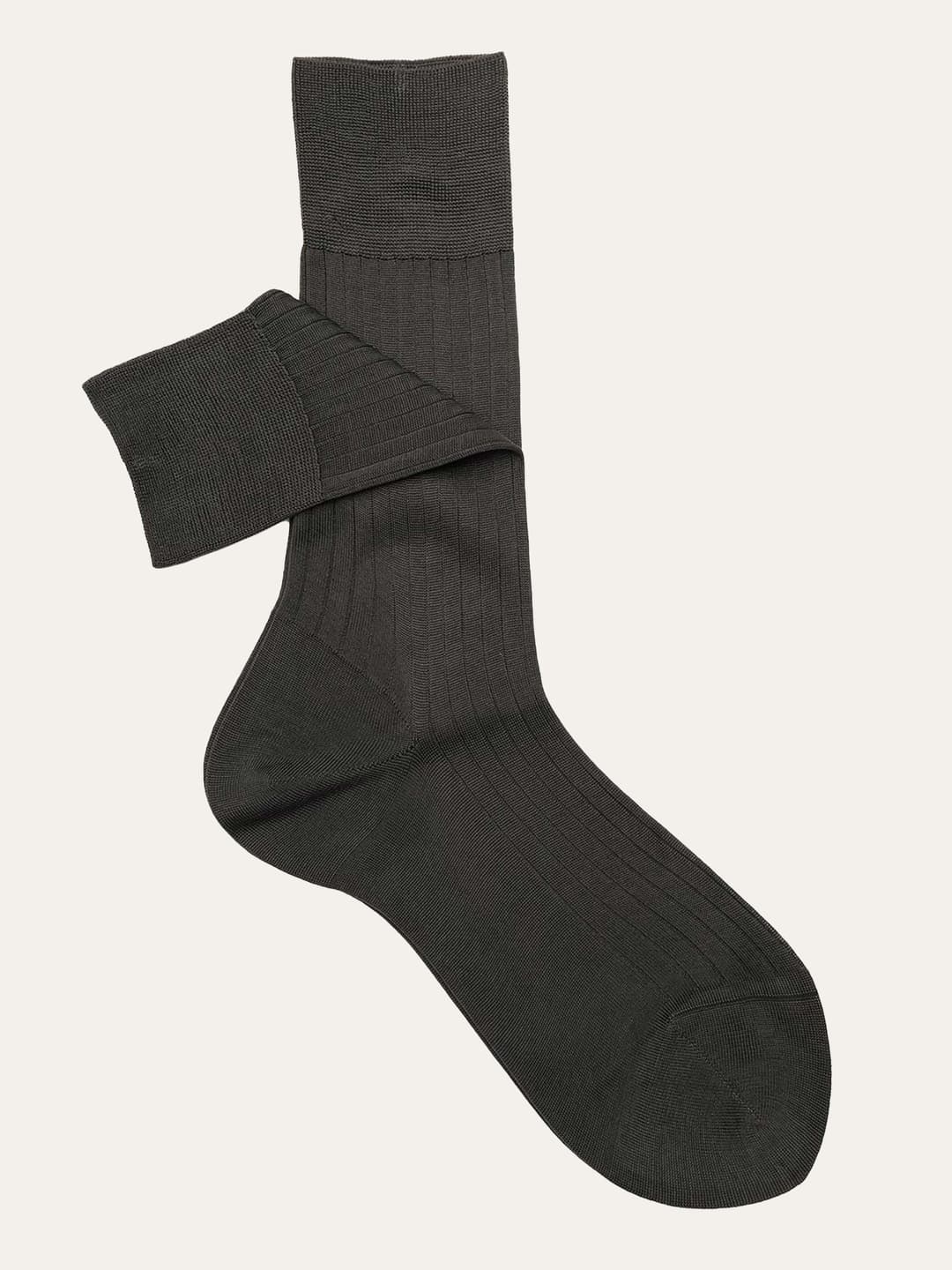 Fine-ribbed solid color socks in 100% Filoscozia Cotton