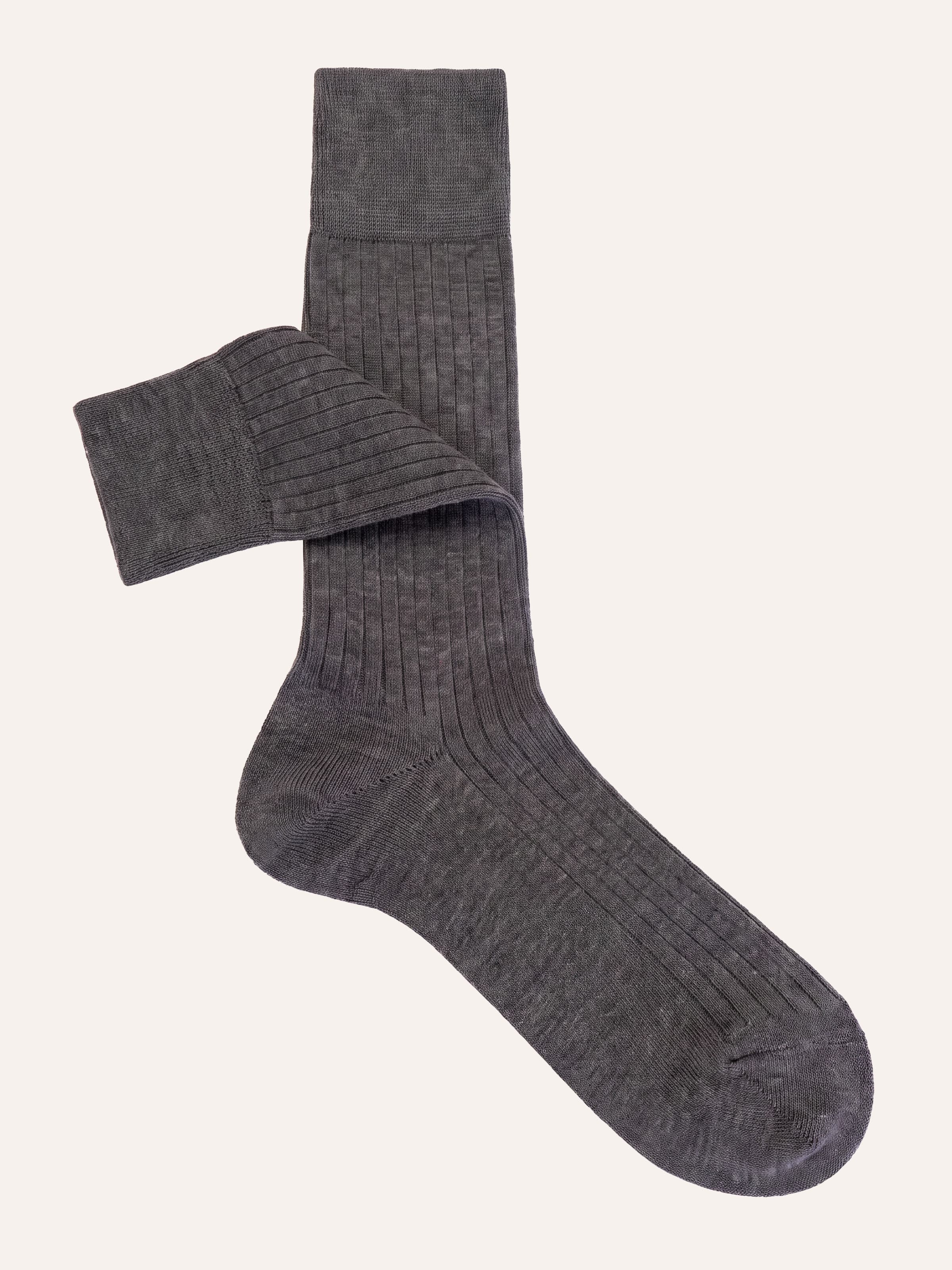Calcetines Cortos Canalé Melange 100% Hilo de Escocia - Image 1