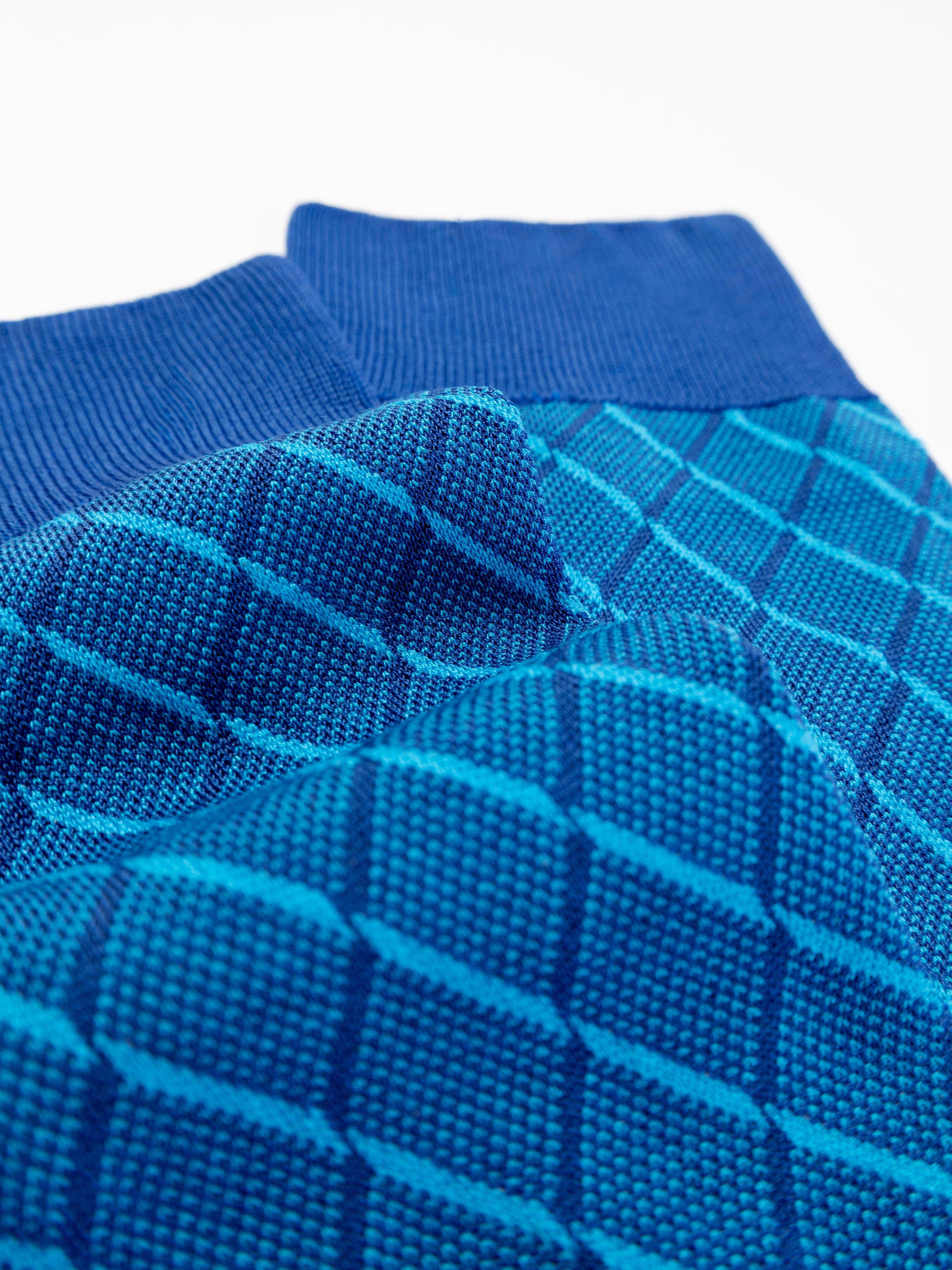 Short Cotton Socks with Geometric Diamond Pattern - Image 2