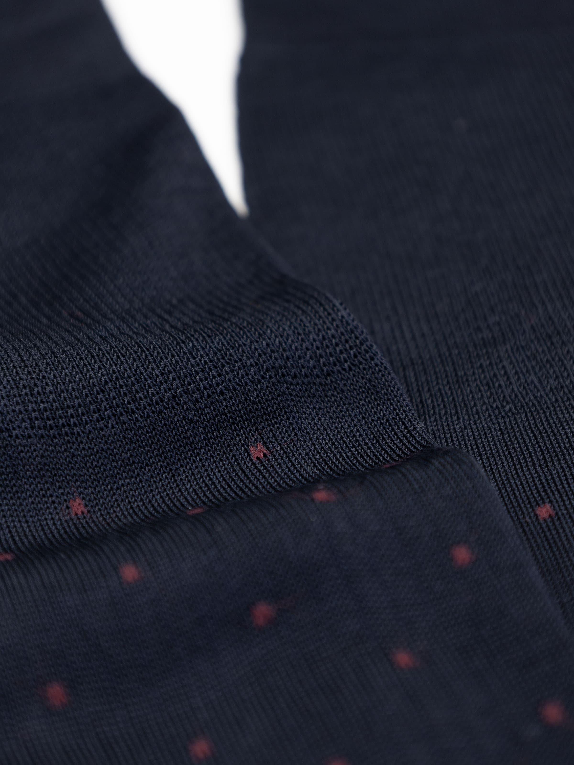 Medium Weight Long Socks with Polka dot Pattern in Lisle Cotton - Image 2