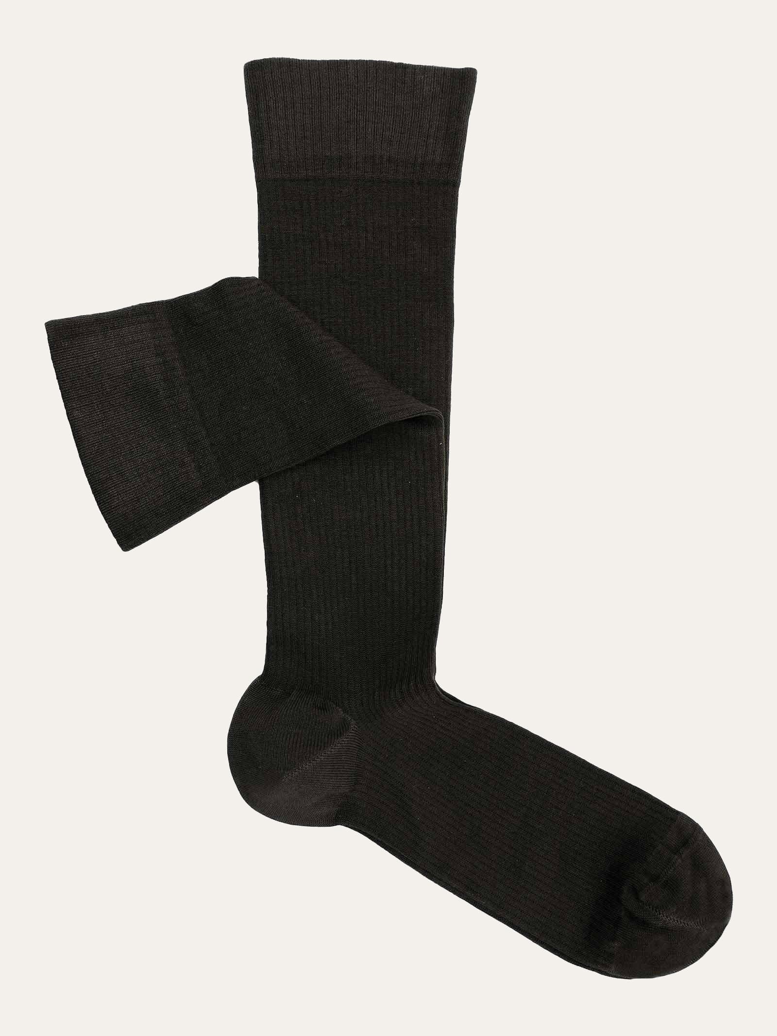 Chaussettes Longues Côtelées Travel en Coton à Compression Graduée - Image 1