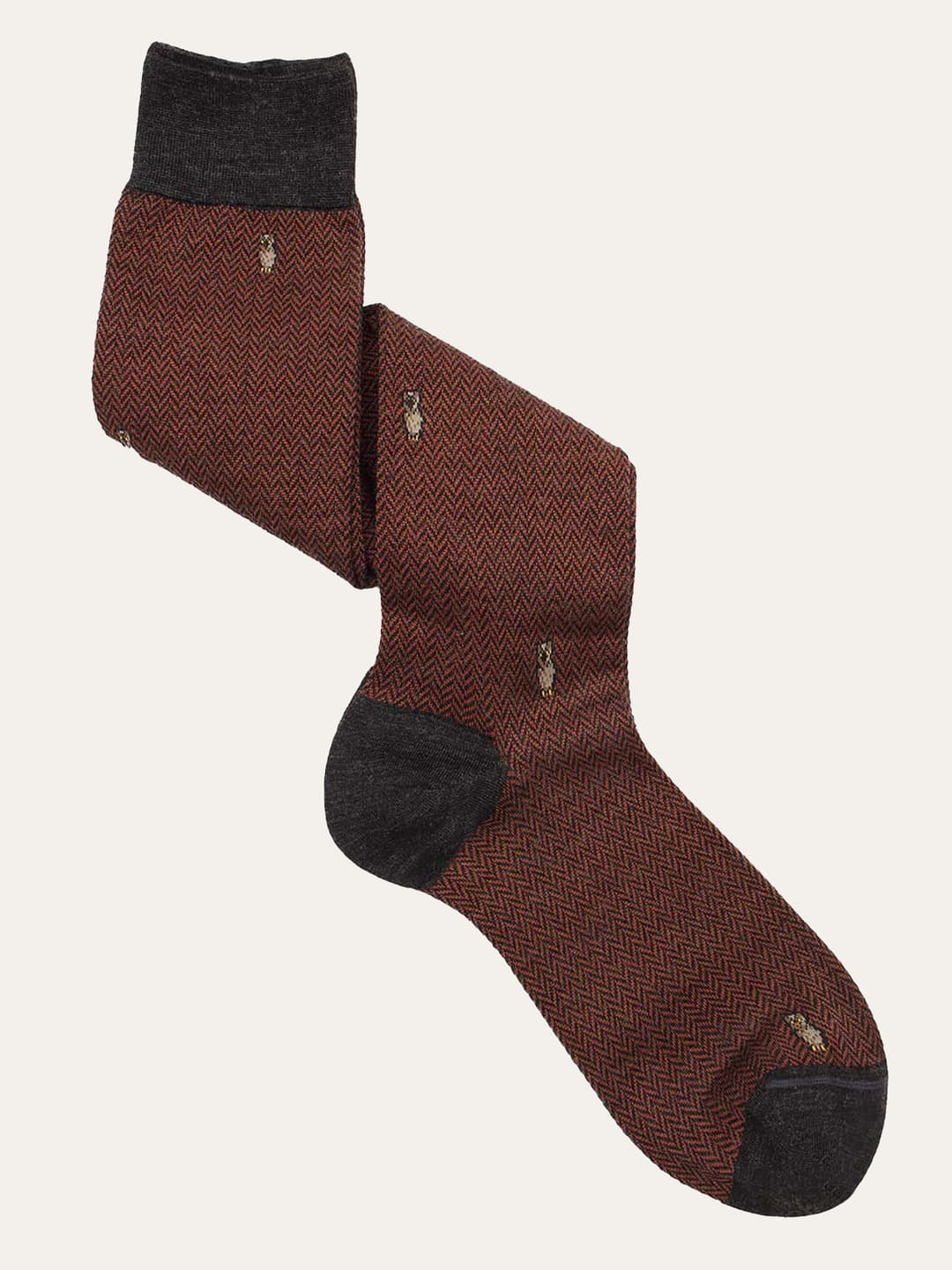 Long Wool Socks with Owl Pattern