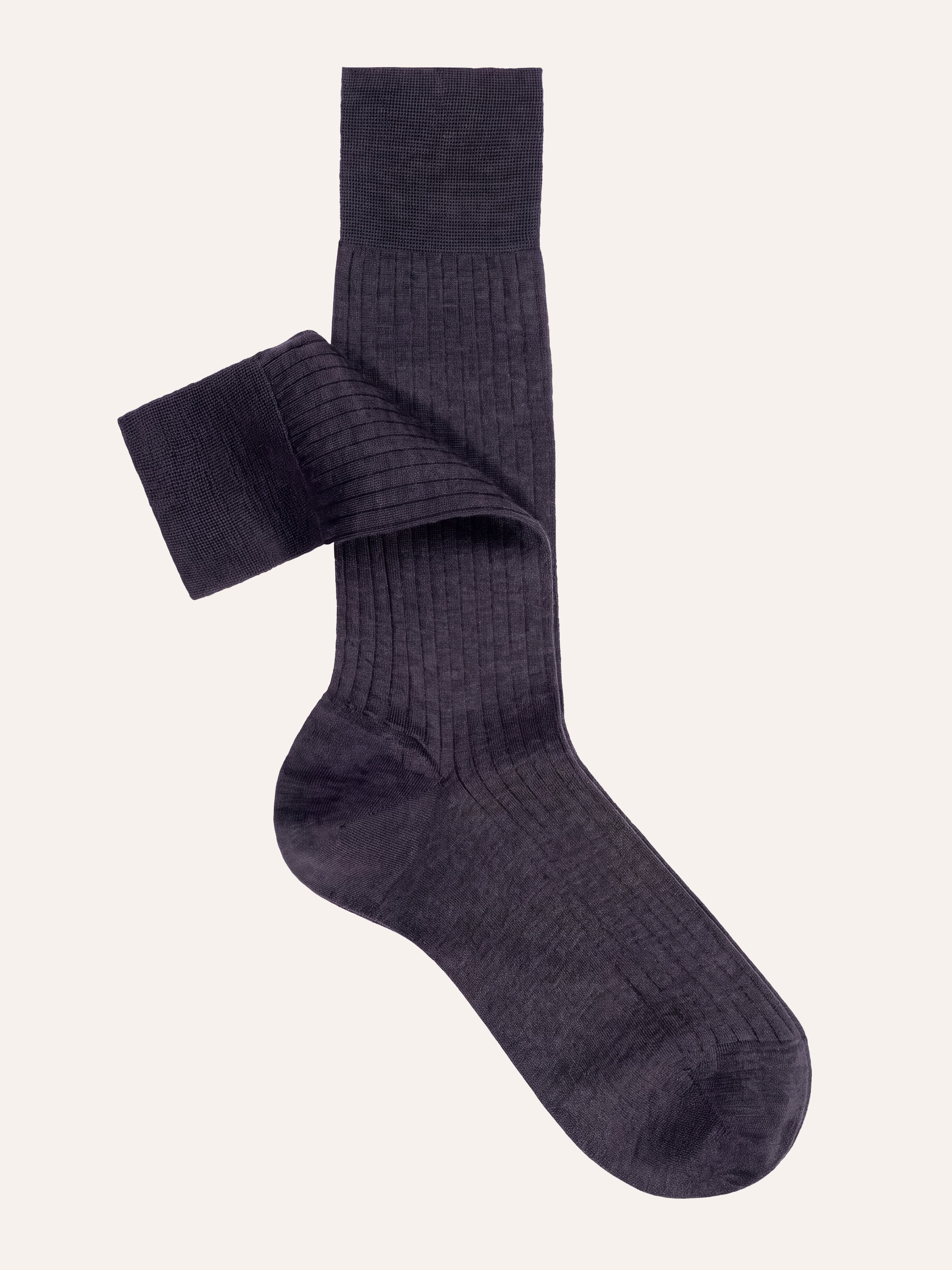 Fine Wool Classic Ribbed Short Socks