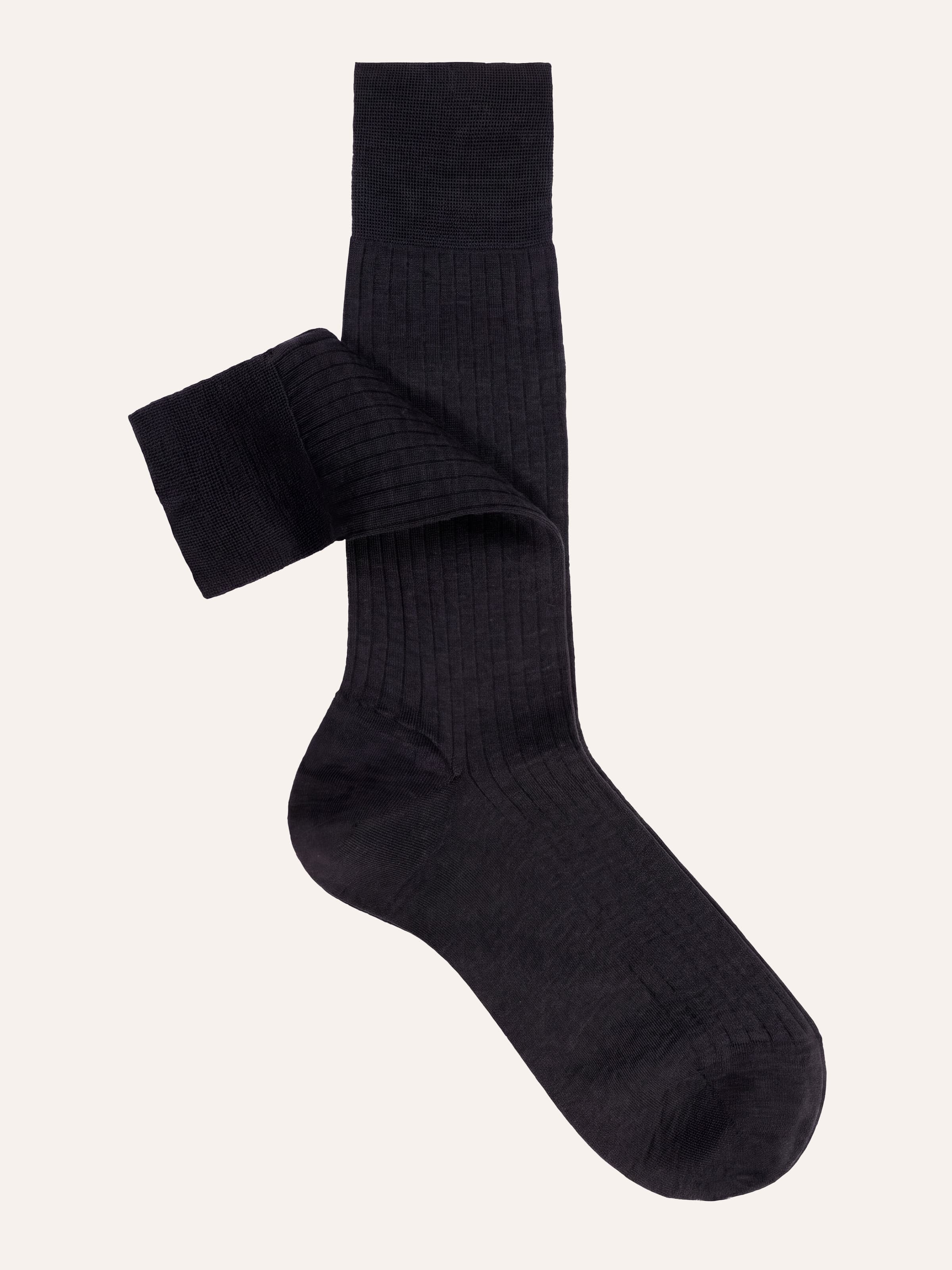 Fine Wool Classic Ribbed Short Socks