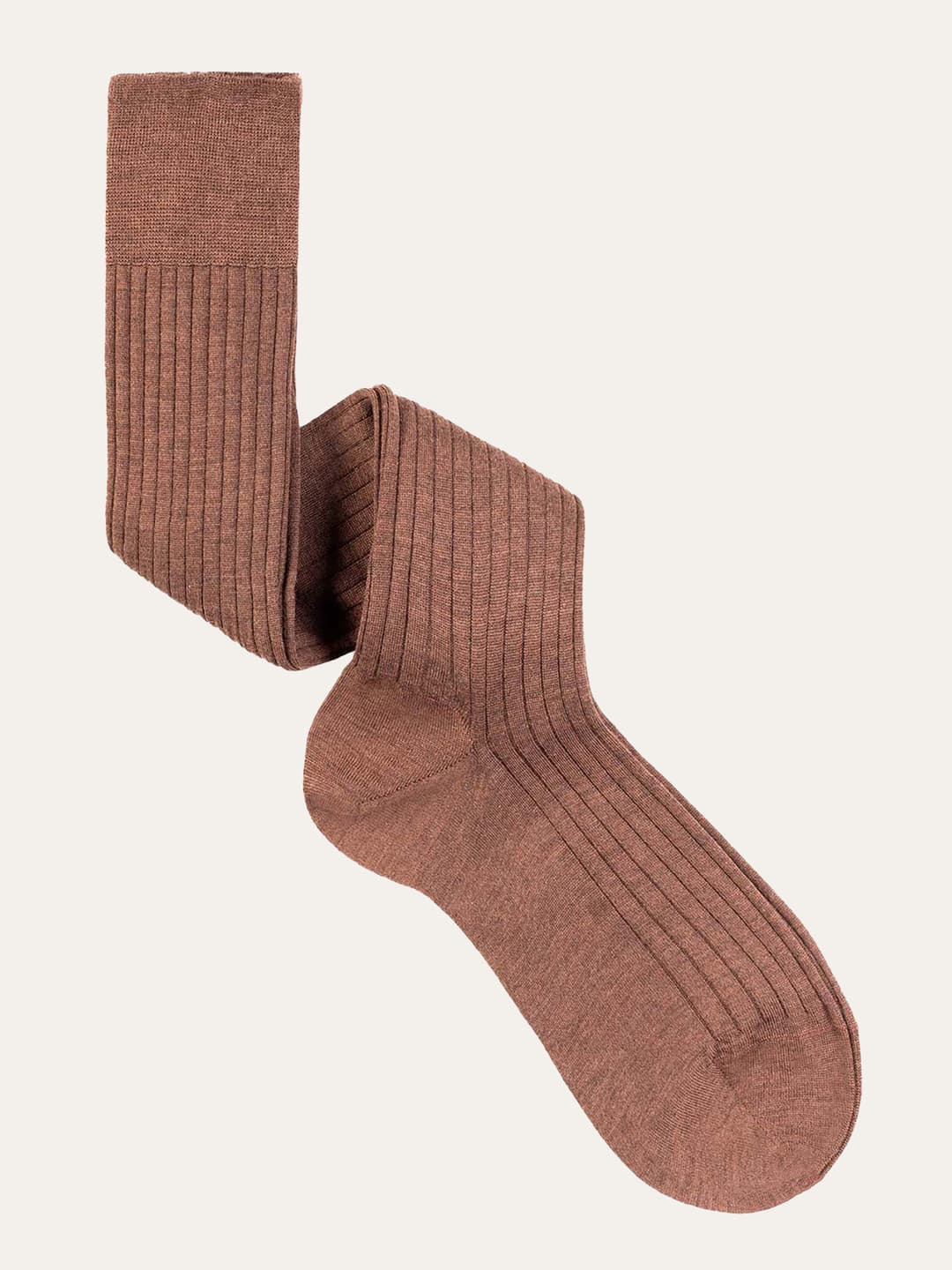 Ribbed Solid Color Merino Wool Long Socks