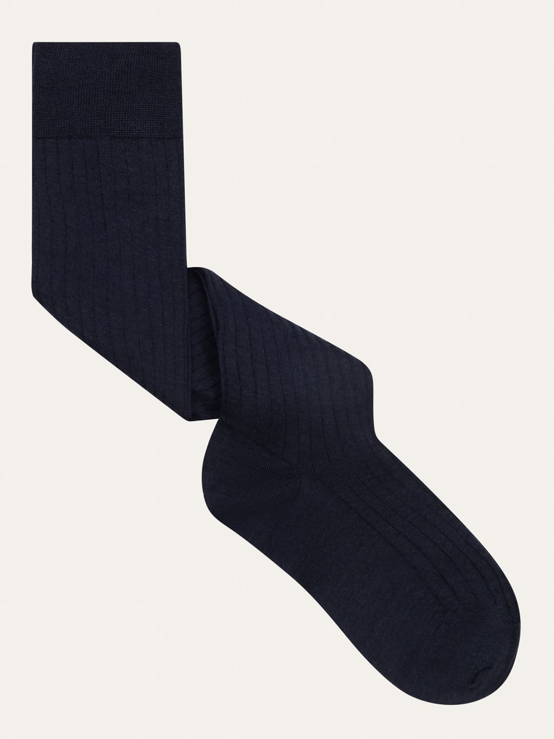 Ribbed Solid Color Merino Wool Long Socks