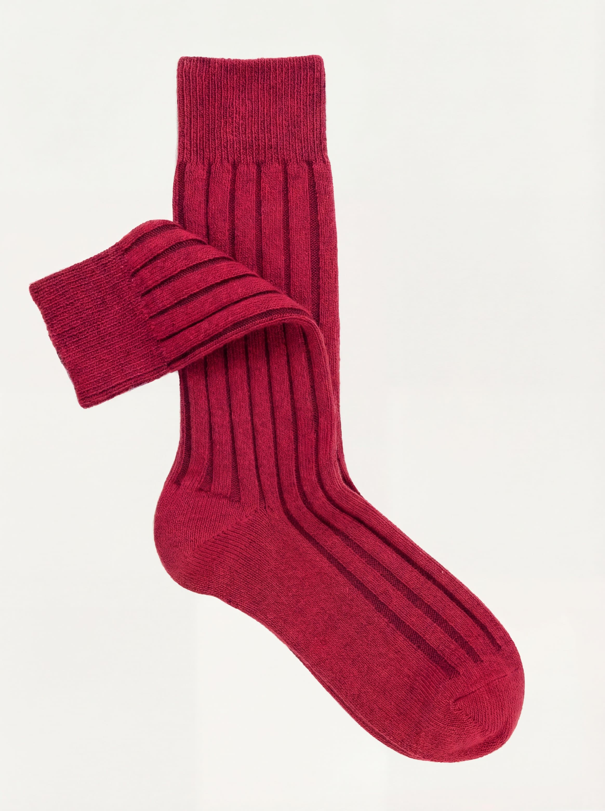 Calcetines cortos de canalé ancho Color block en mezcla Cashmere