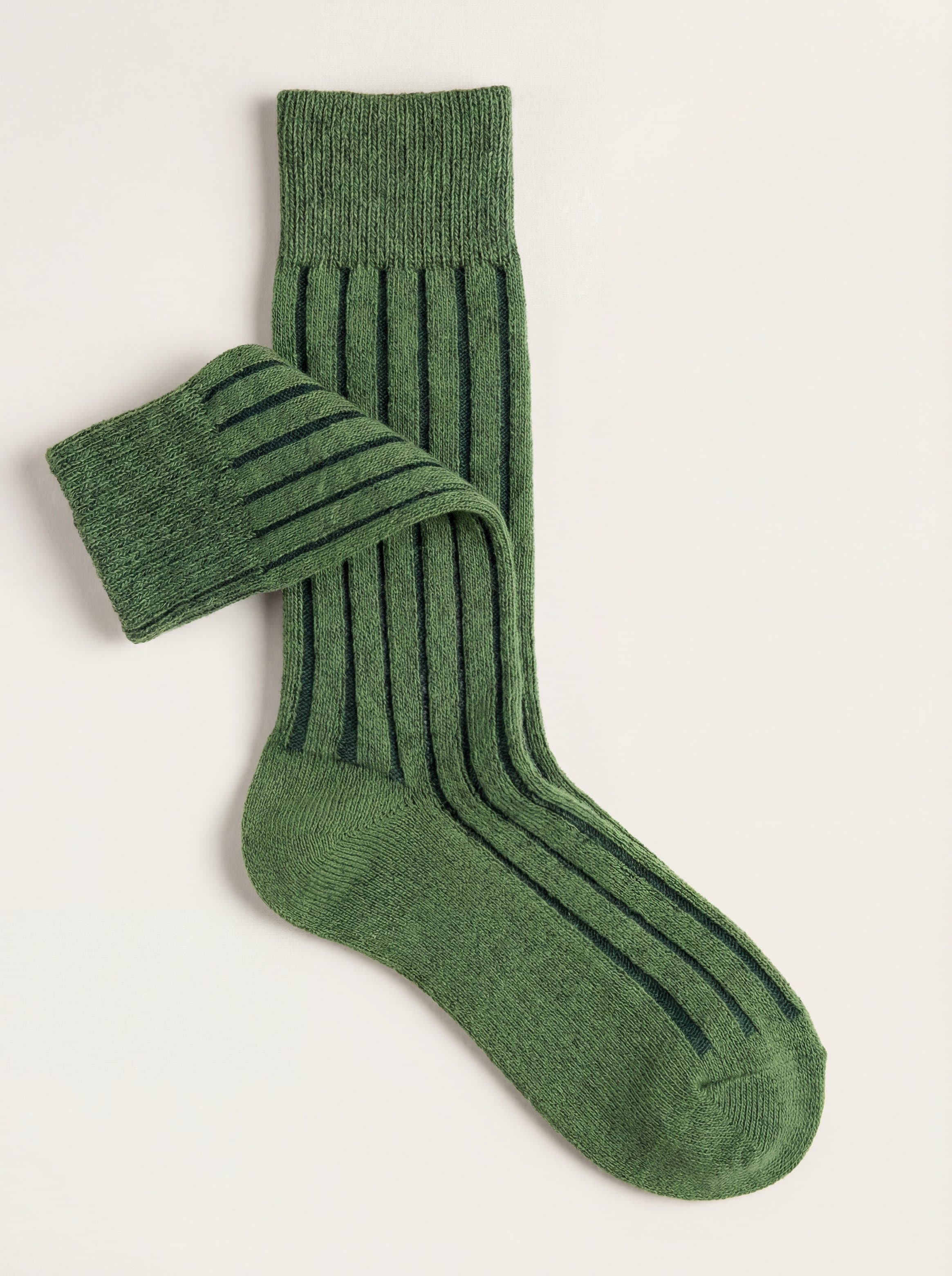 Calcetines cortos de canalé ancho Color block en mezcla Cashmere - Image 5