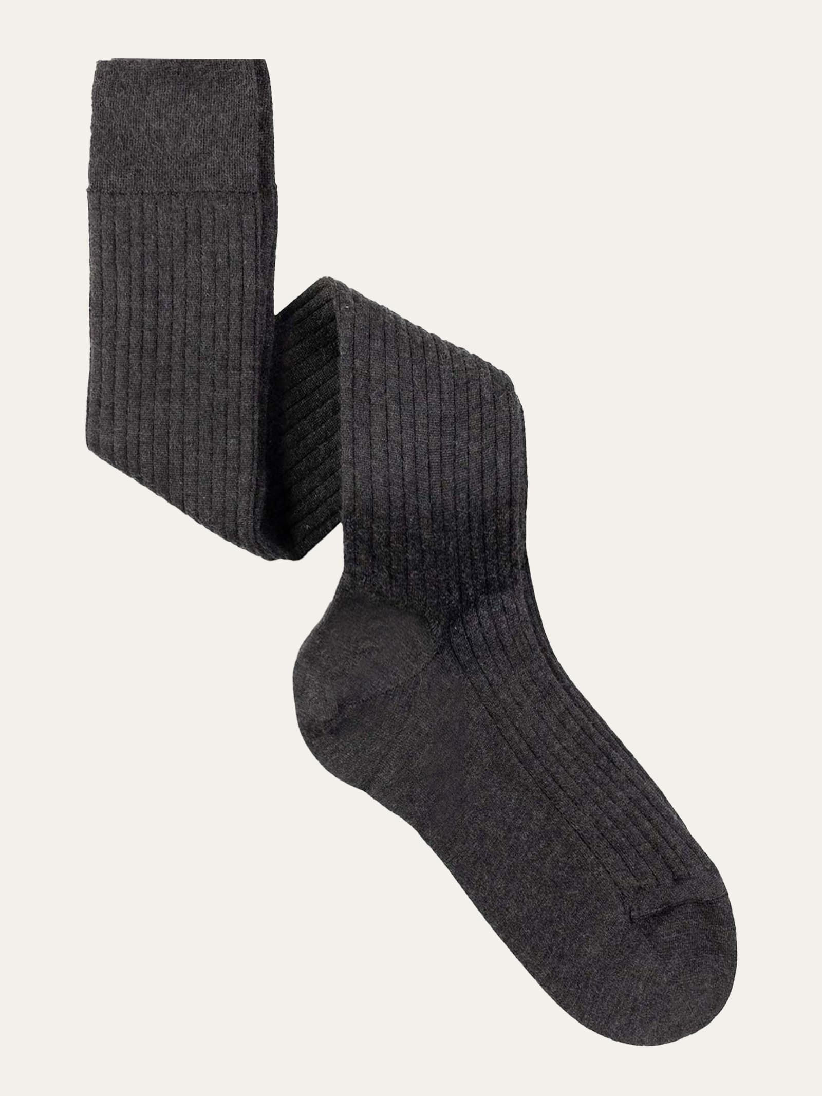 Calze lunghe a coste in Cashmere e Seta