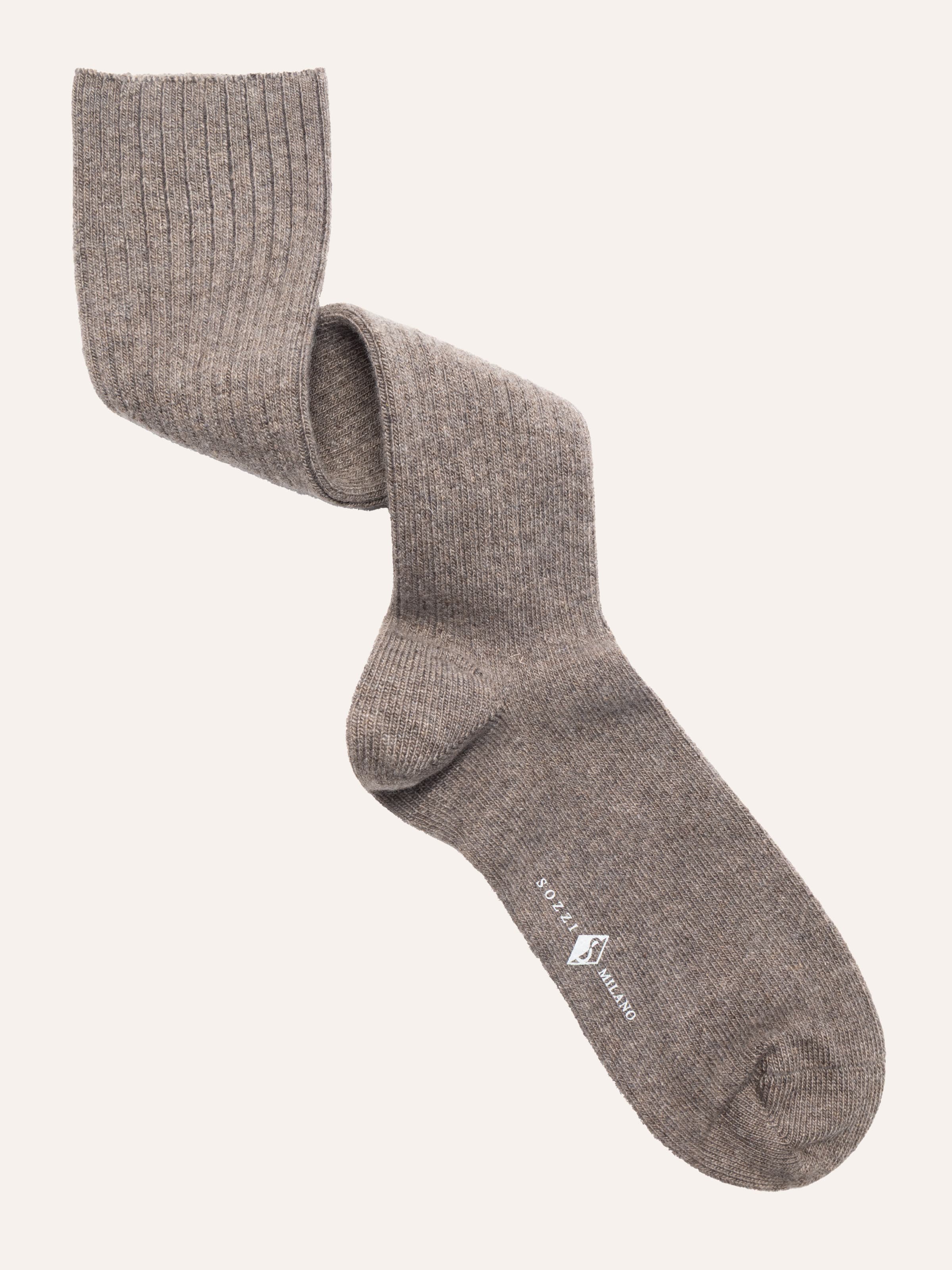 Lange Gerippte Socken aus Wolle und Kaschmir