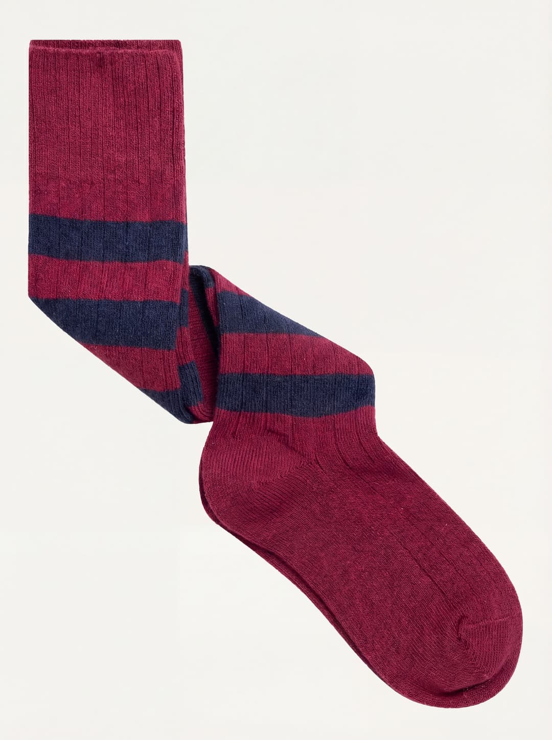 Ribbed Long Socks Striped Pattern in Cashmere Blend