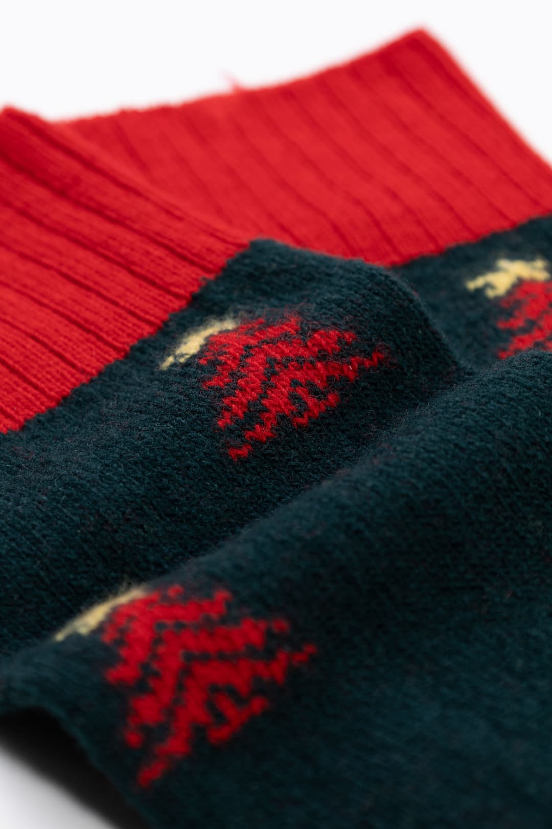 Short Christmas Tree Pattern Socks in Cashmere Blend