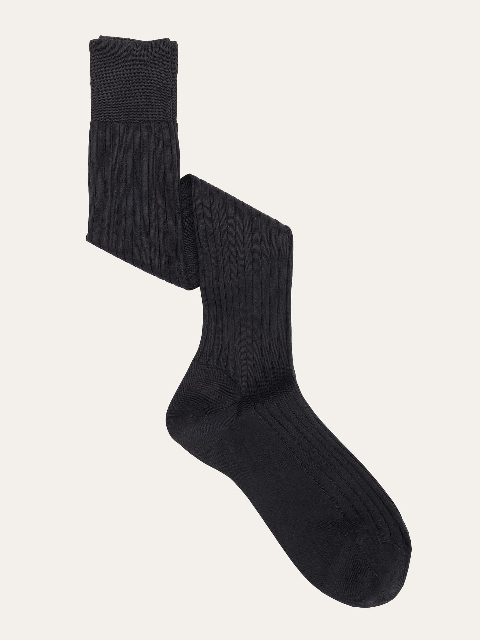 Classic Ribbed Long Socks in 100% Silk - Image 1