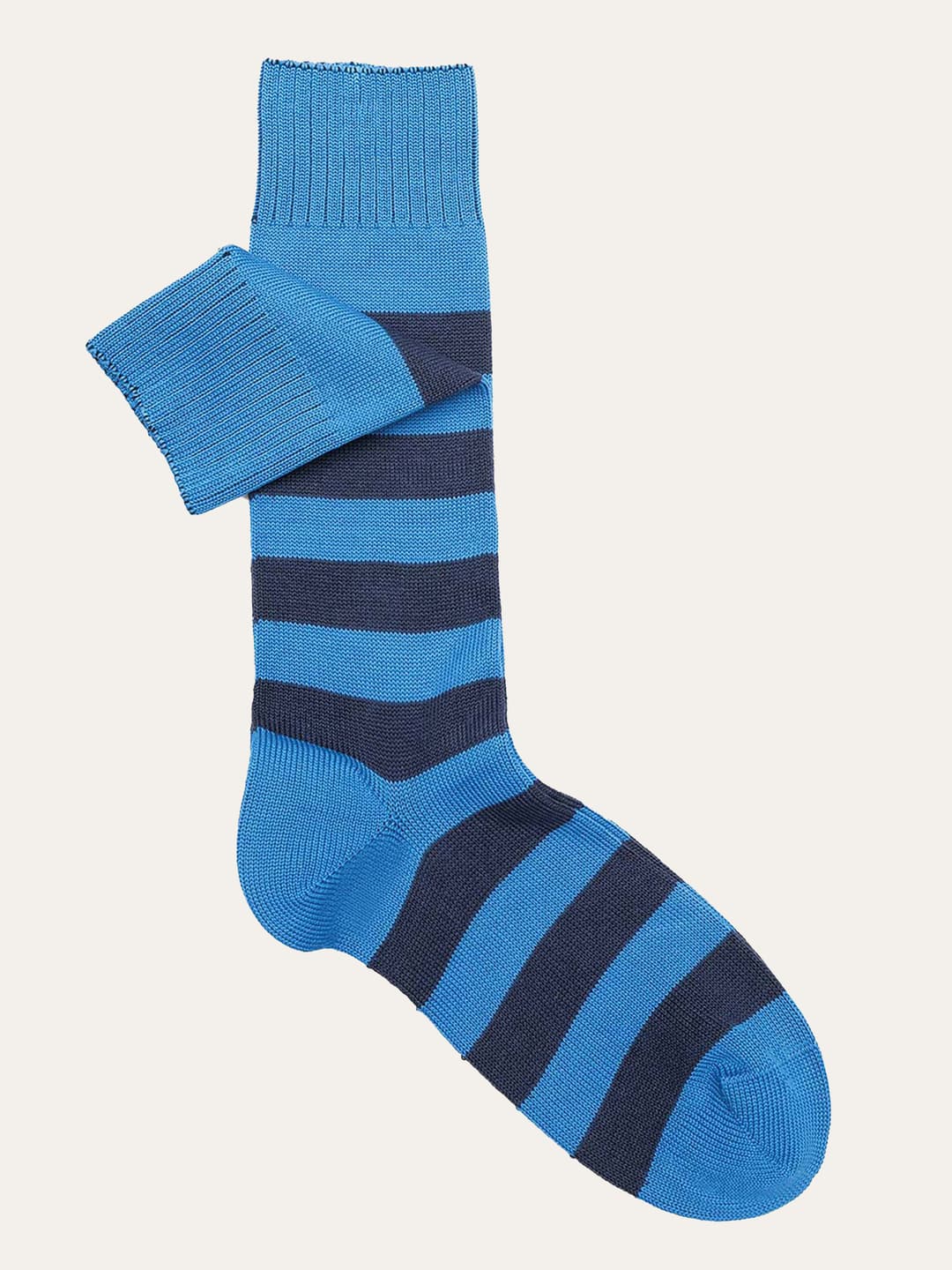 Bicolor striped short socks in fine cotton