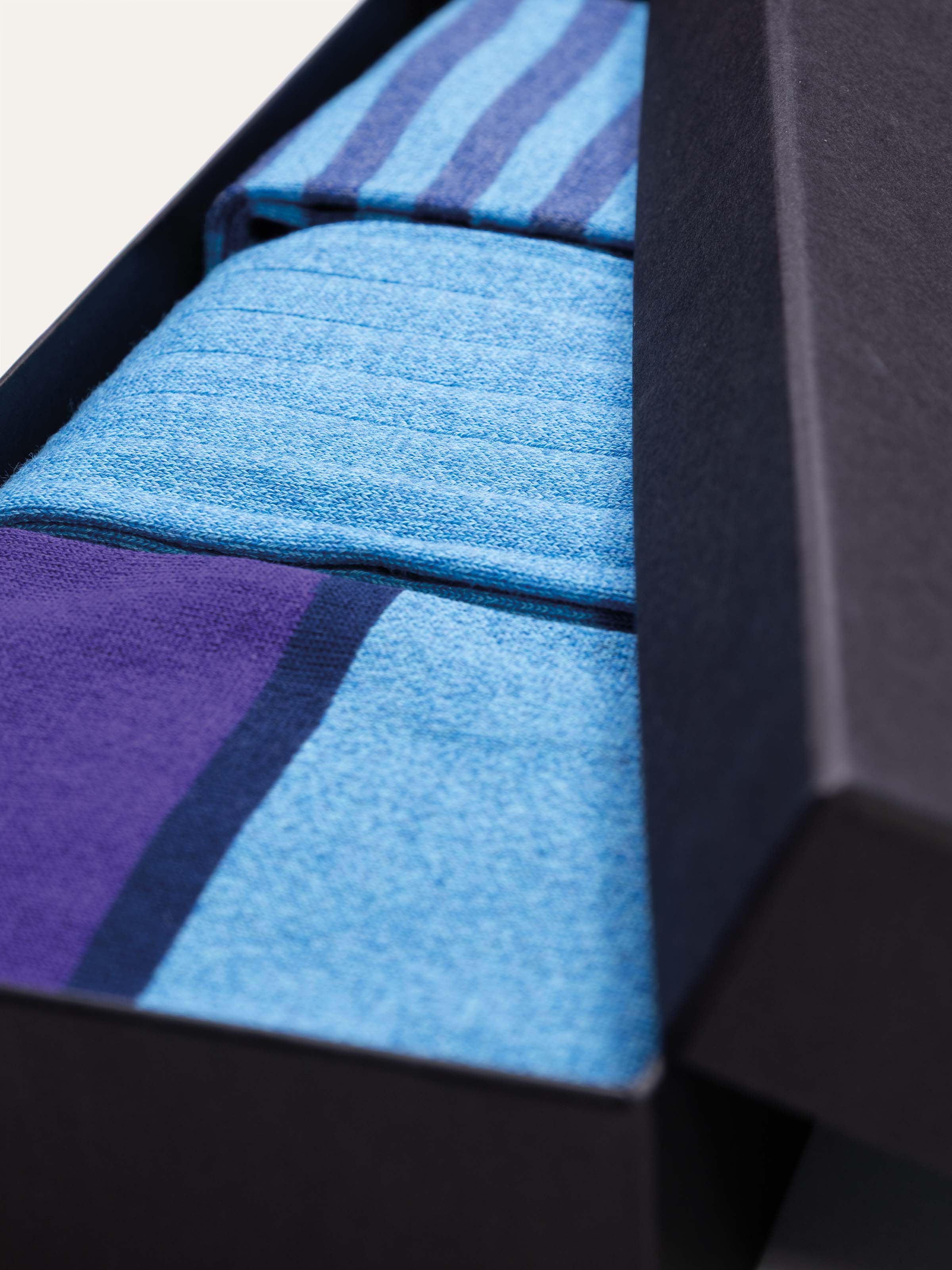 Gift box with Three Patterned Socks in Cool Cotton - Image 2
