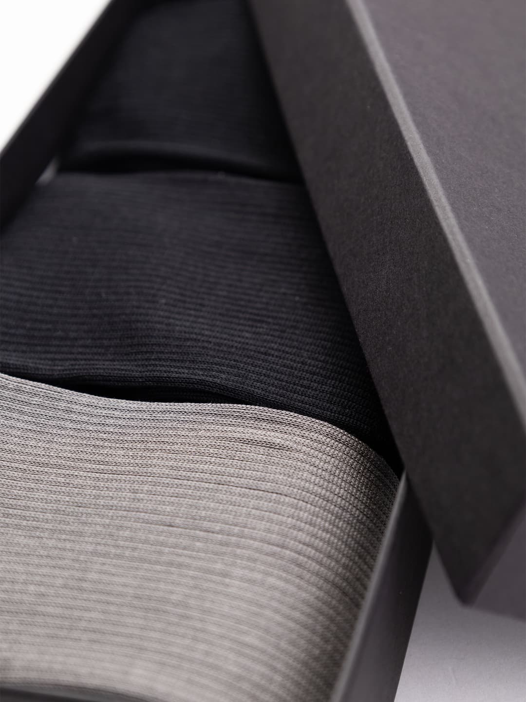 Gift Box with Three Long Socks in 1x1 Rib Lisle Cotton