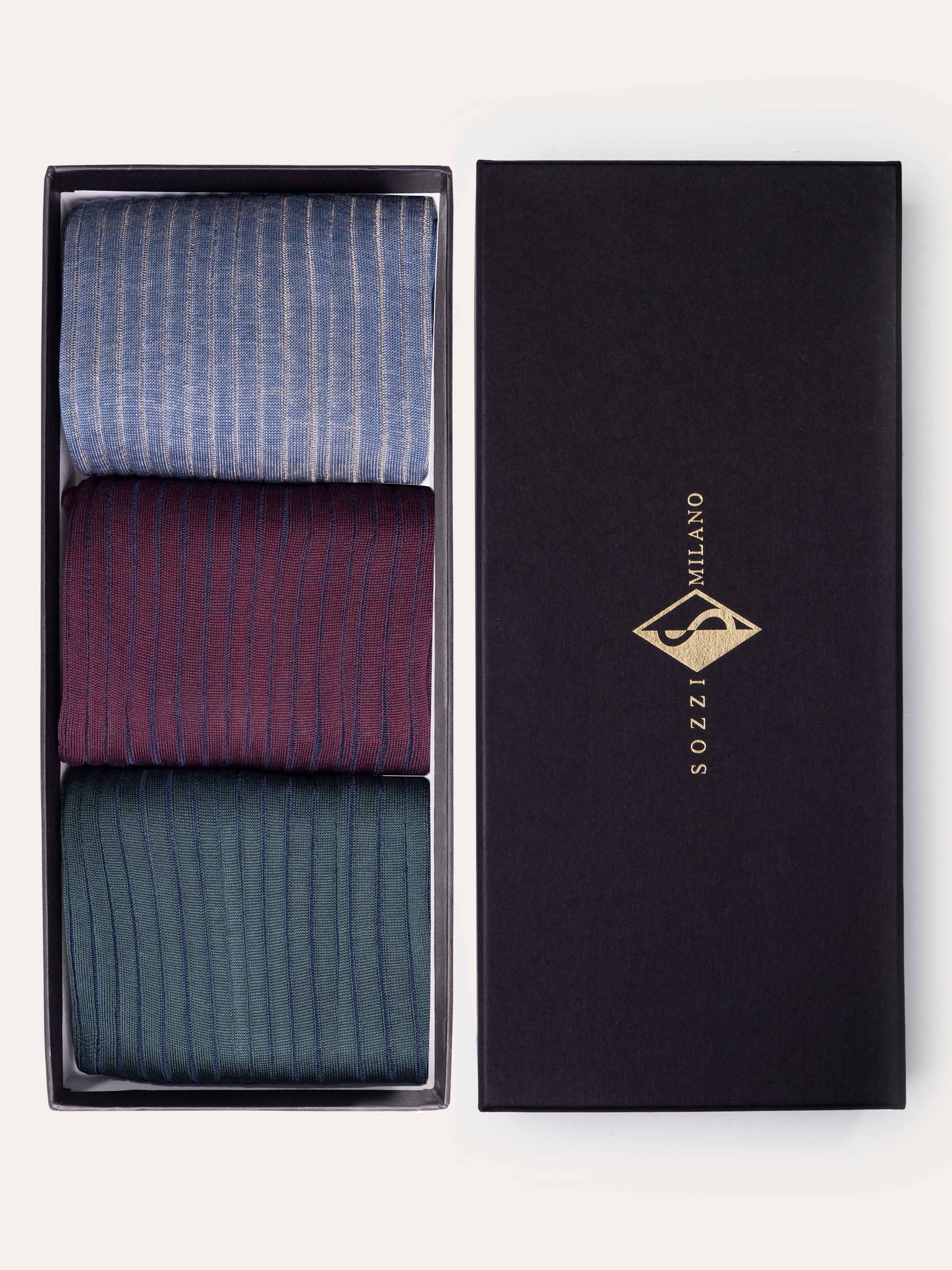 Coffret Cadeau Trois Paires de Chaussettes Côte Classique Vanisè - Image 1