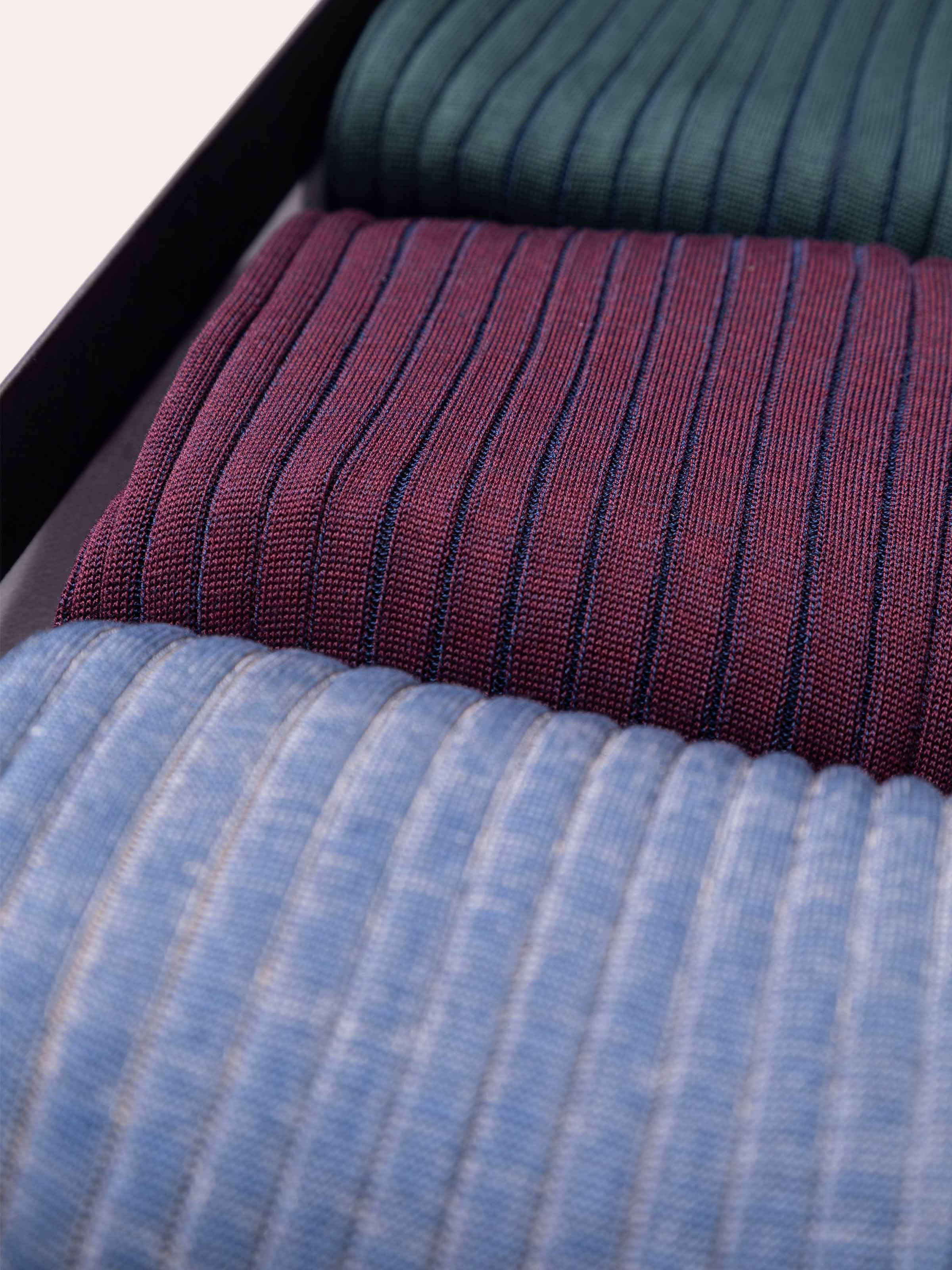 Coffret Cadeau Trois Paires de Chaussettes Côte Classique Vanisè - Image 2