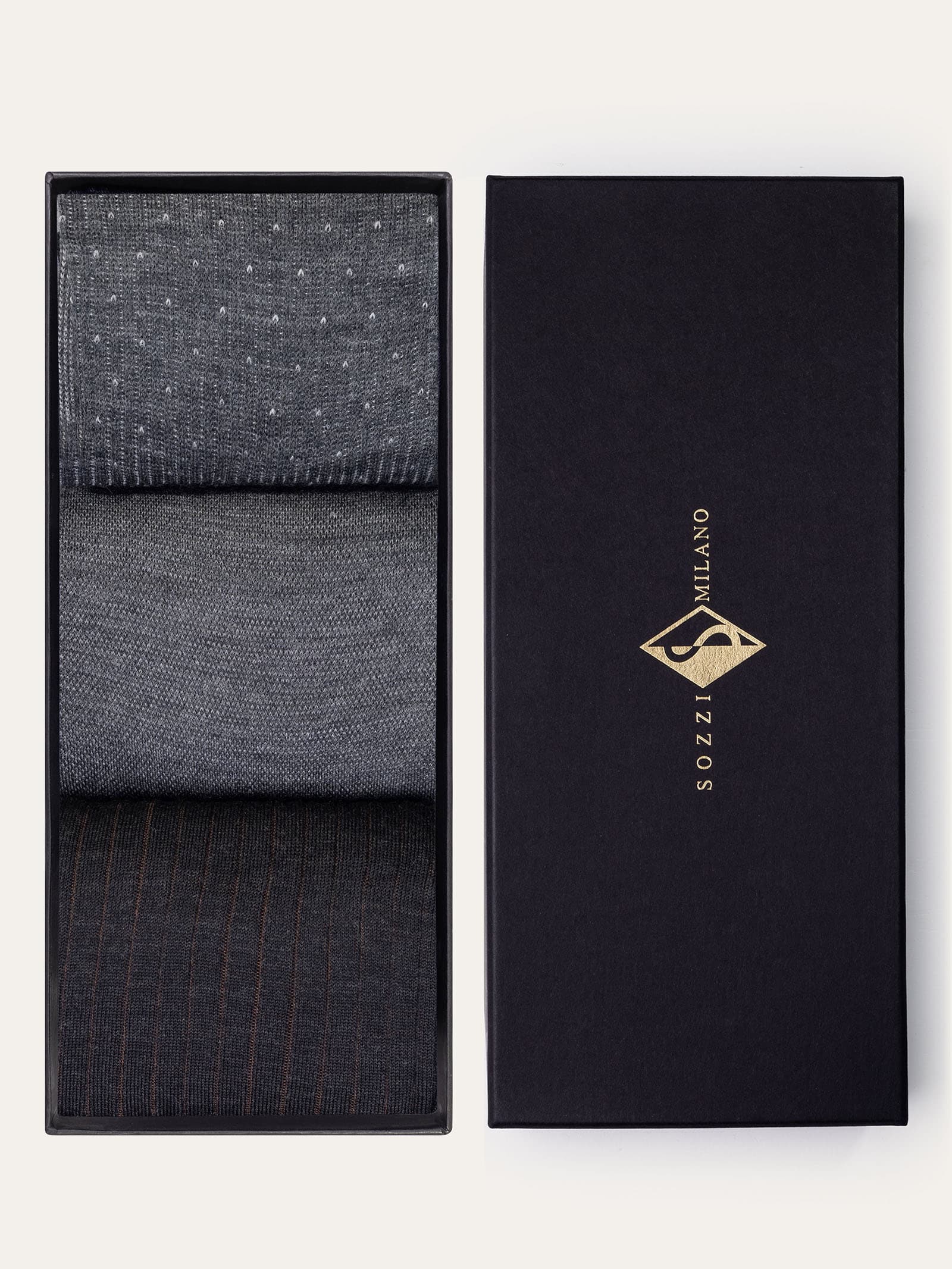 Gift box with 3 Pairs of Patterned Wool Long Socks - Image 1