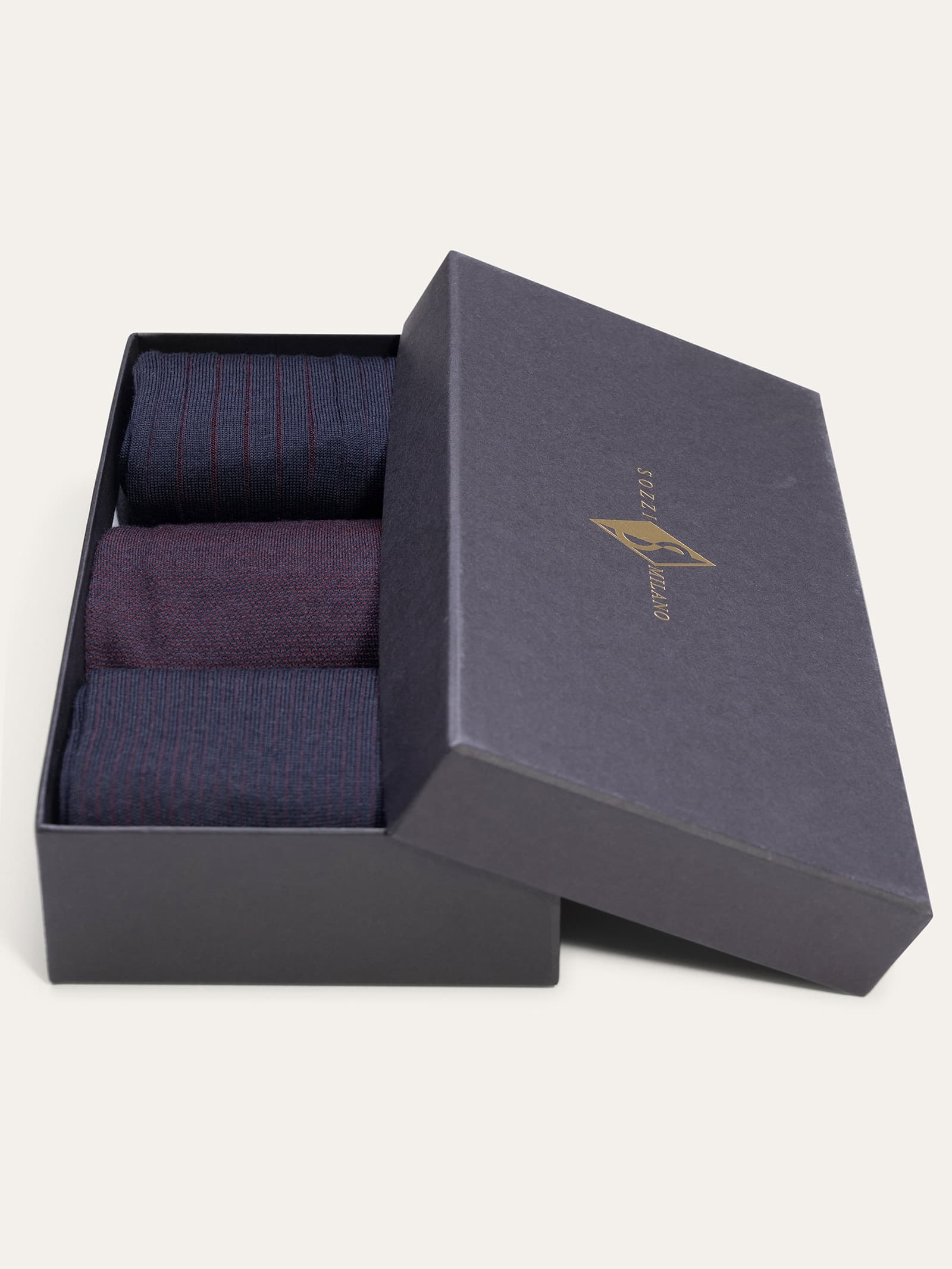 Gift box 3 Pairs Ribbed Wool Fancy Socks - Image 3