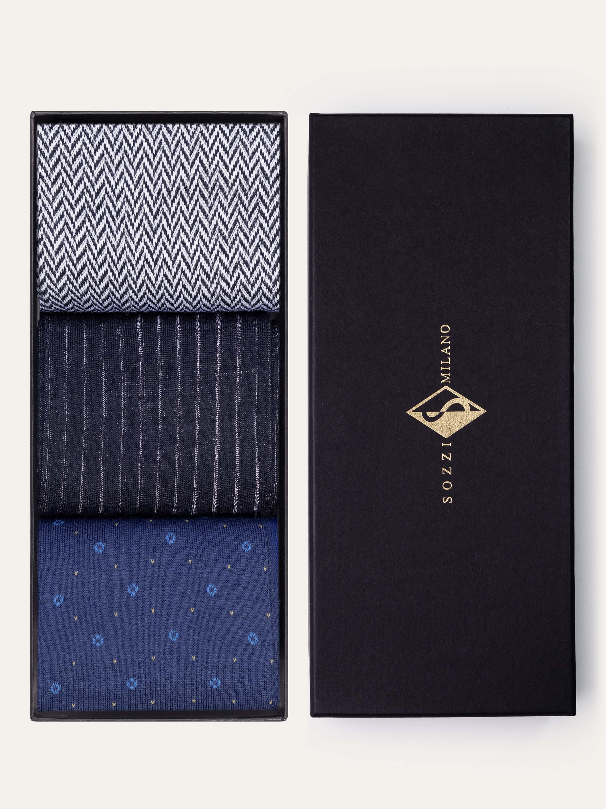Geschenkbox mit 3 Paar Fantasie-Wollsocken - Image 1