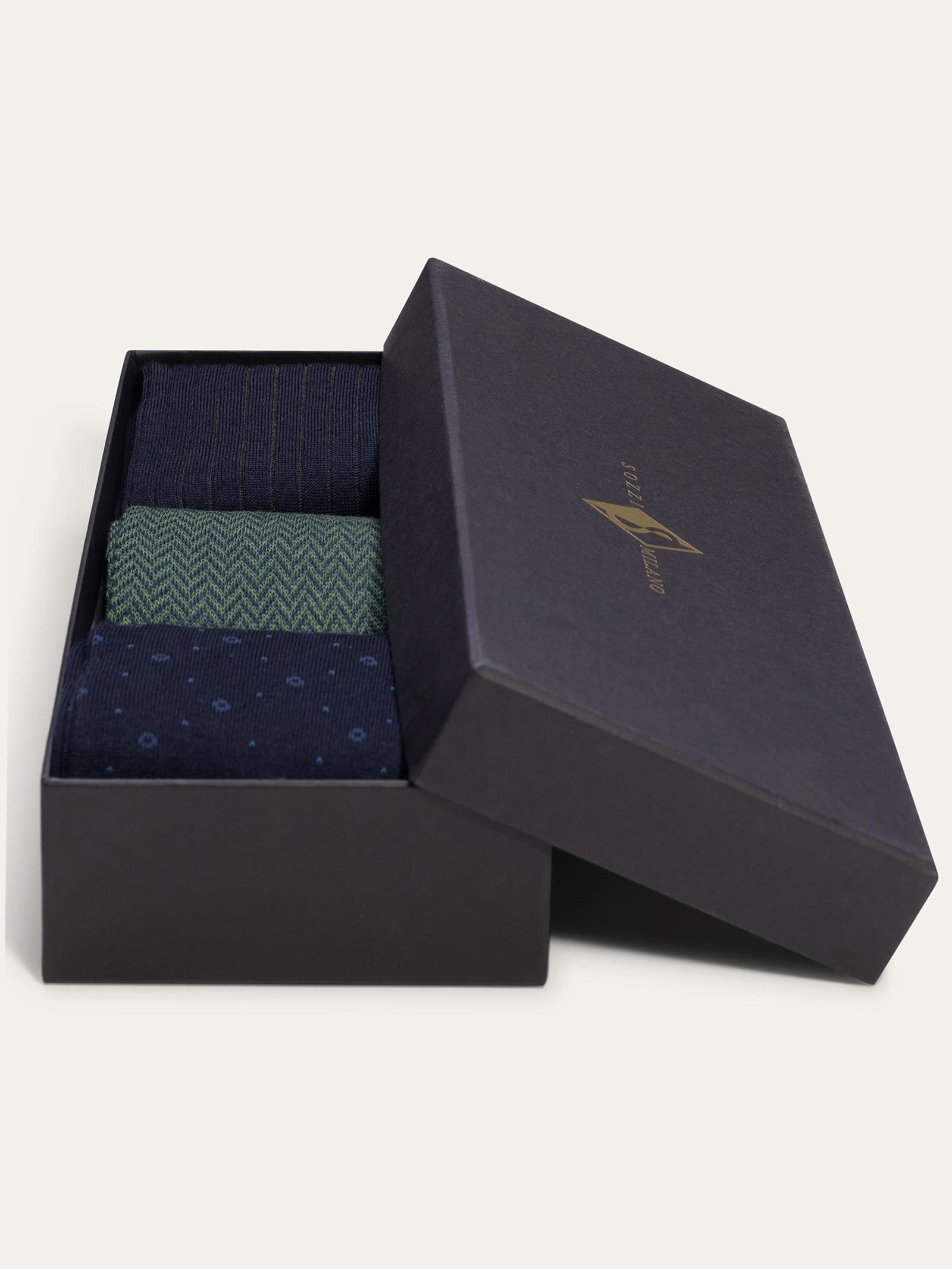 Geschenkbox mit 3 Paar Gemusterten Wollsocken - Image 3
