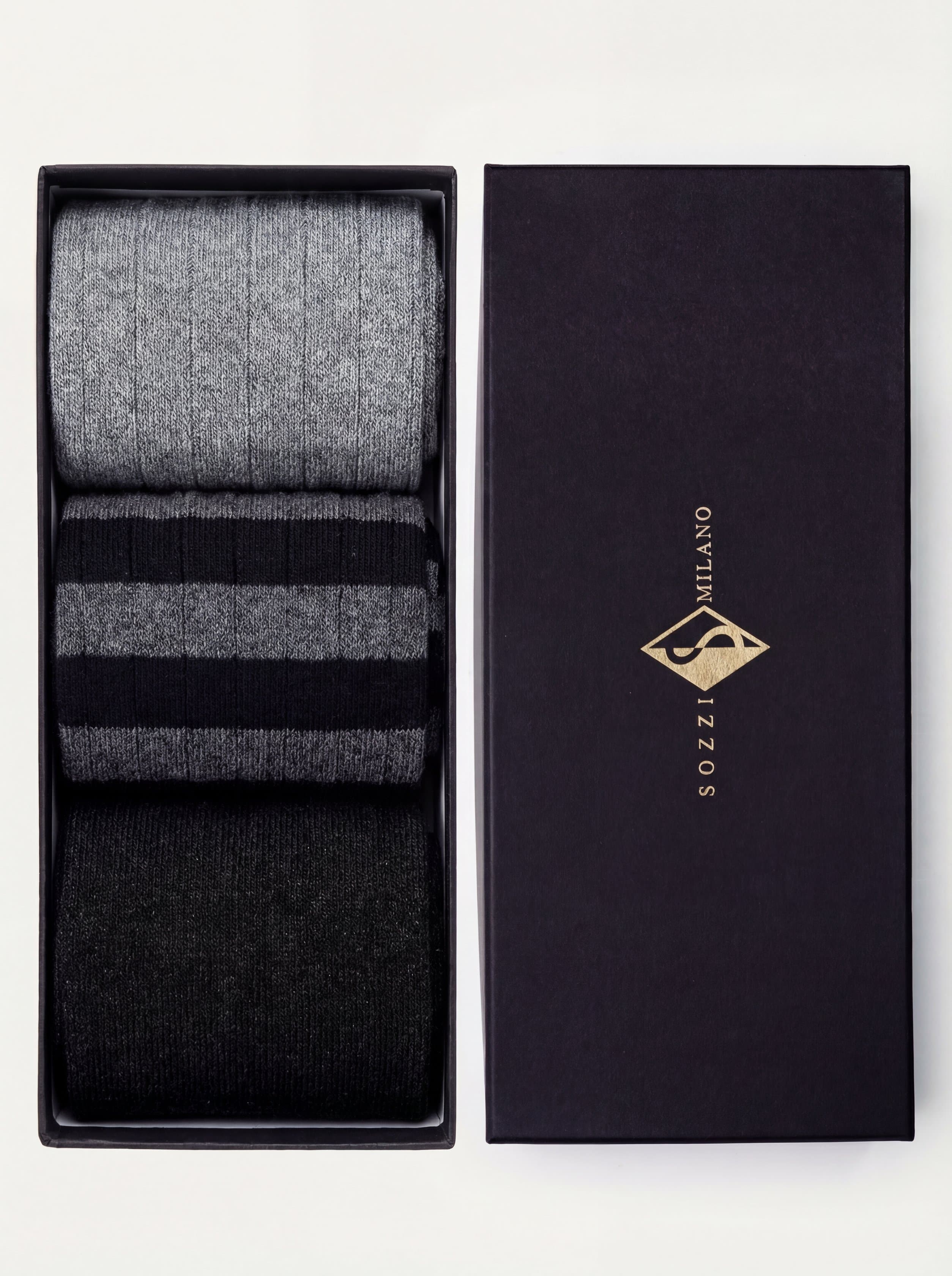 Cofre Regalo 3 pares calcetines Cortos fantasía mezcla Cashmere - Black