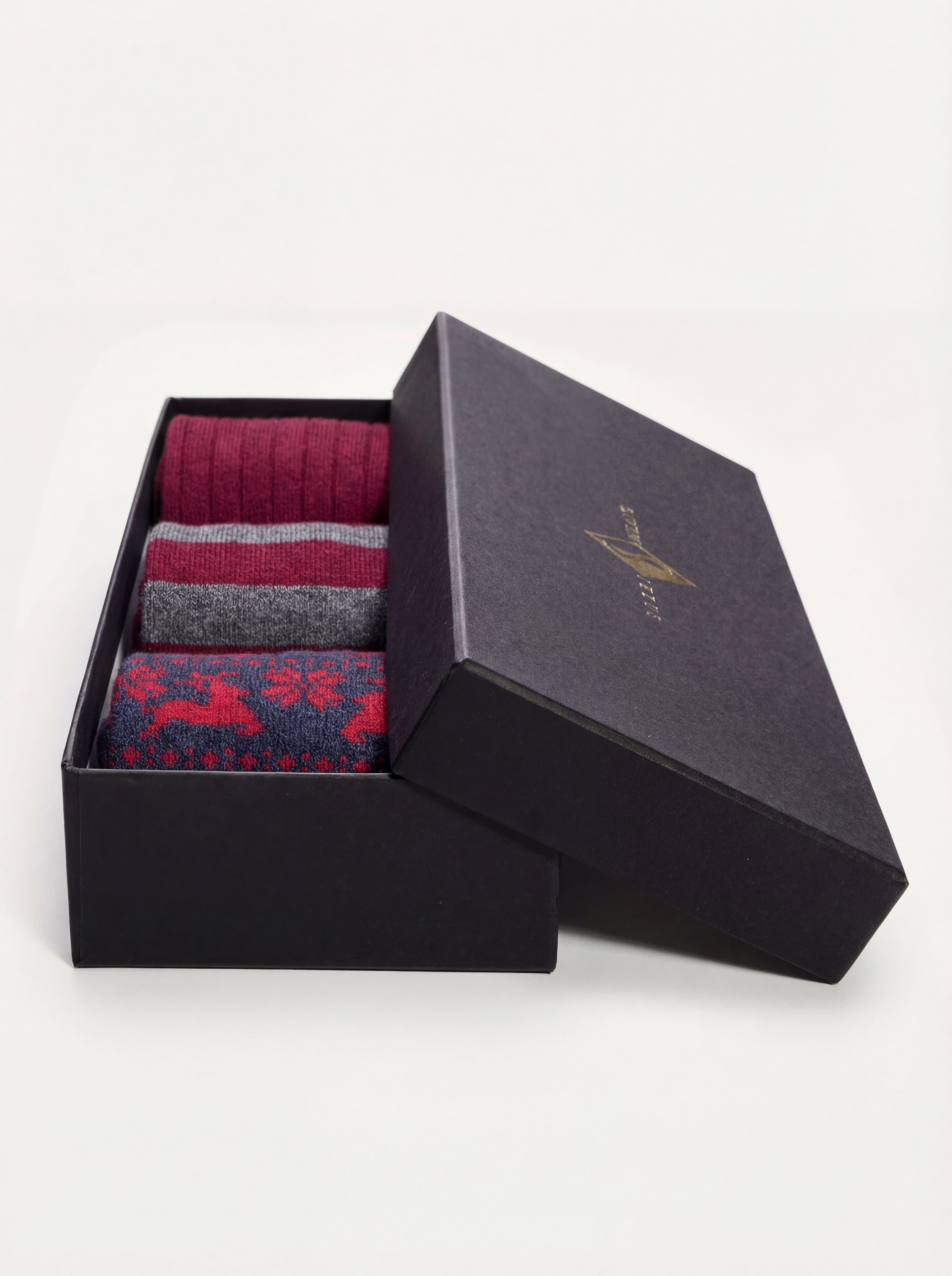 Cofanetto Regalo 3 paia calze Corte fantasie Natalizie in misto Cashmere - Image 2