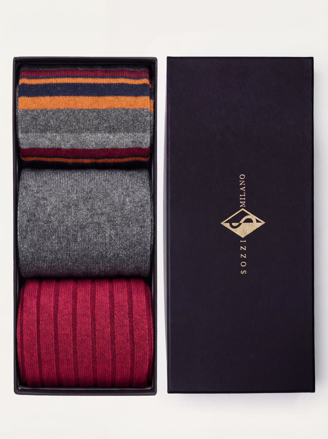Gift box 3 Pairs Long Fantasy Socks in Cashmere Blend