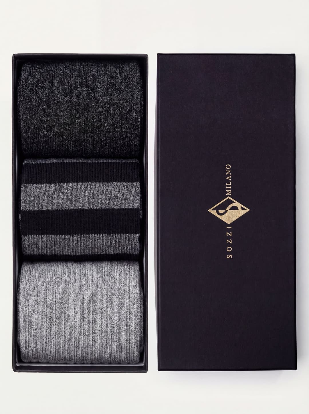 Gift box 3 pairs Short Socks with Patterns in Cashmere Blend