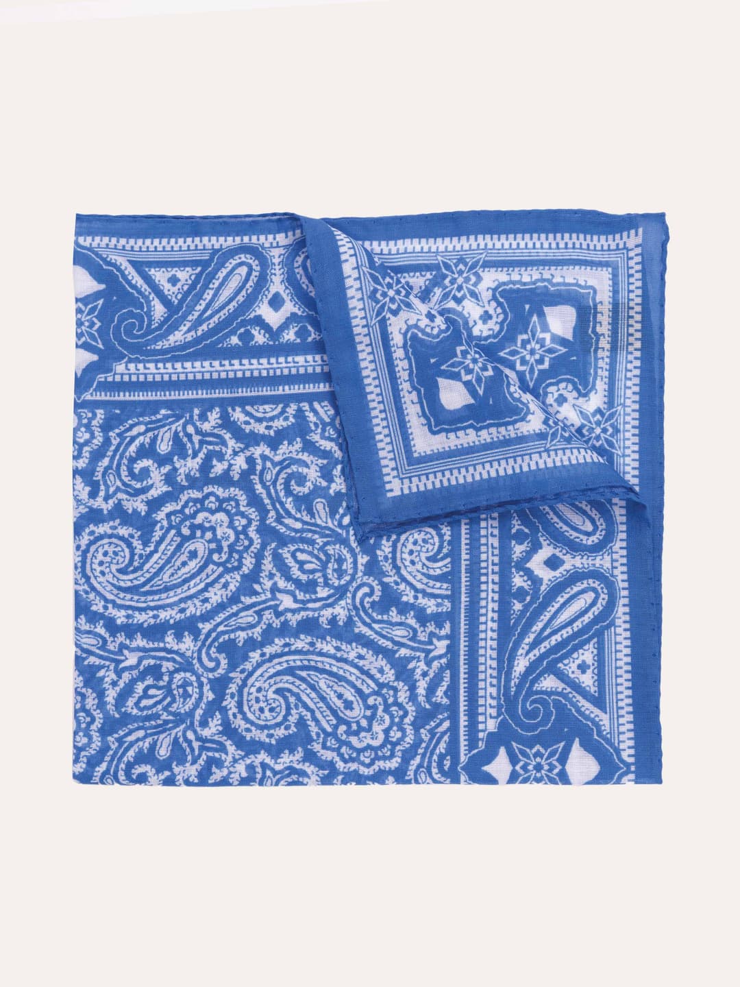 Fazzoletto da taschino con motivo paisley blu