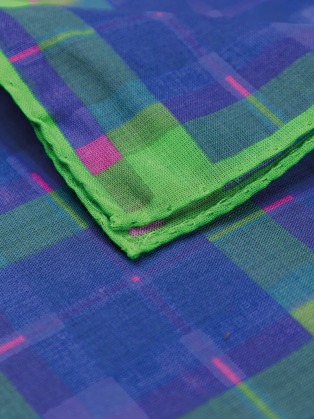 Pochette a quadri in cotone - Fazzoletto da taschino artigianale