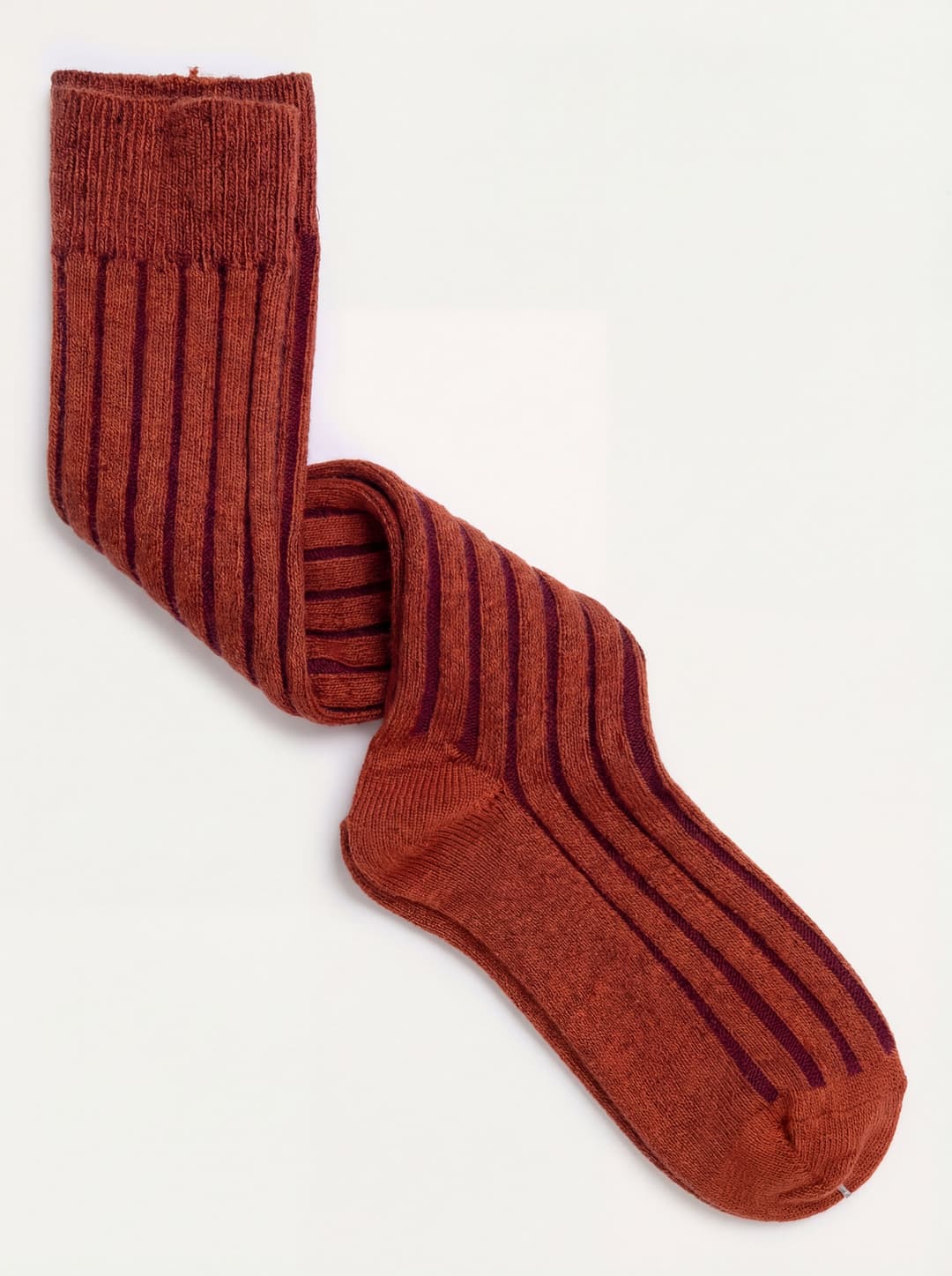 Thick Ribbed Long Socks in Cashmere Blend
