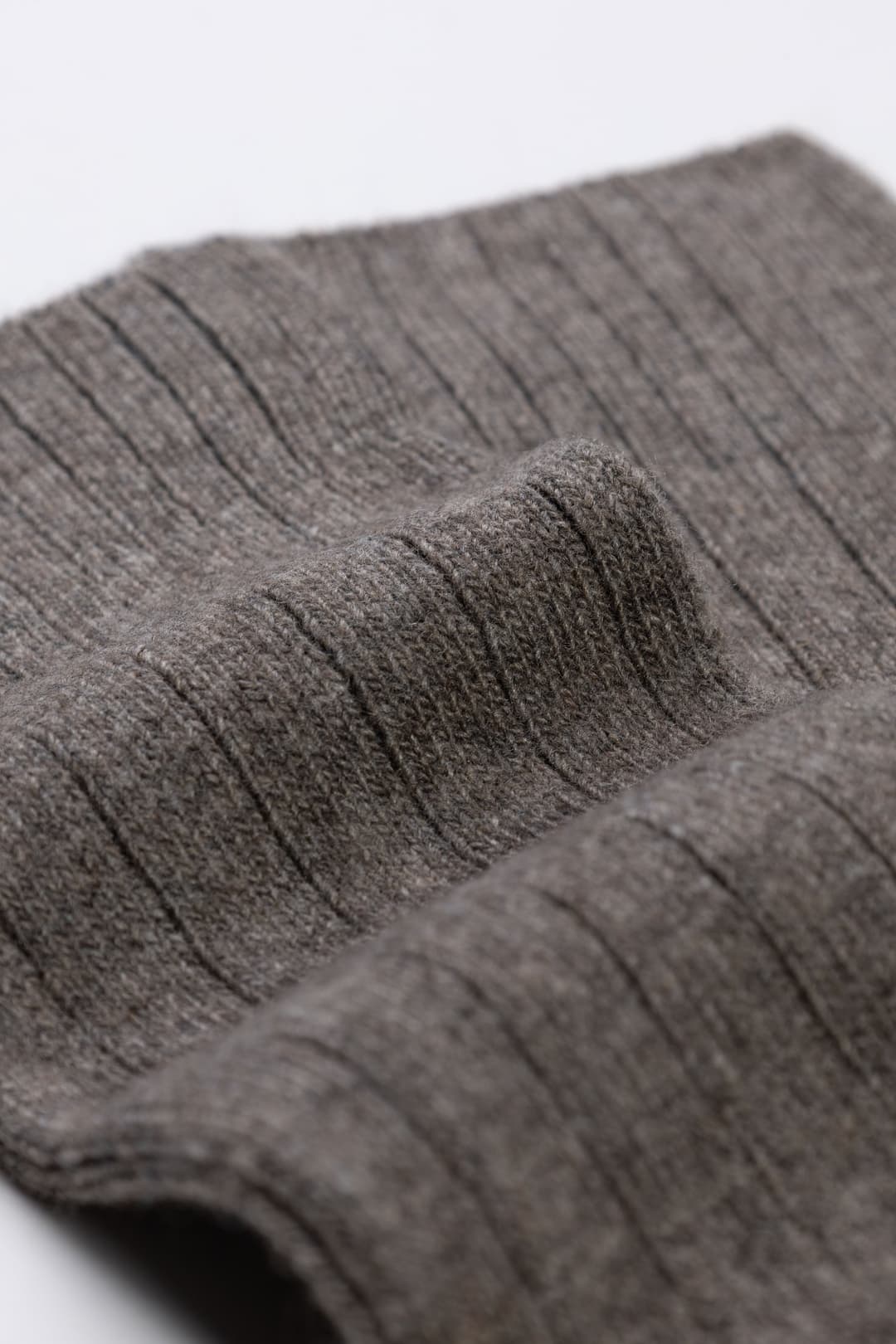 Ribbed Long Socks Solid Color in Cashmere Blend