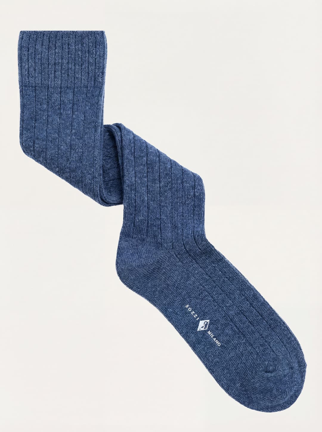 Ribbed Long Socks Solid Color in Cashmere Blend