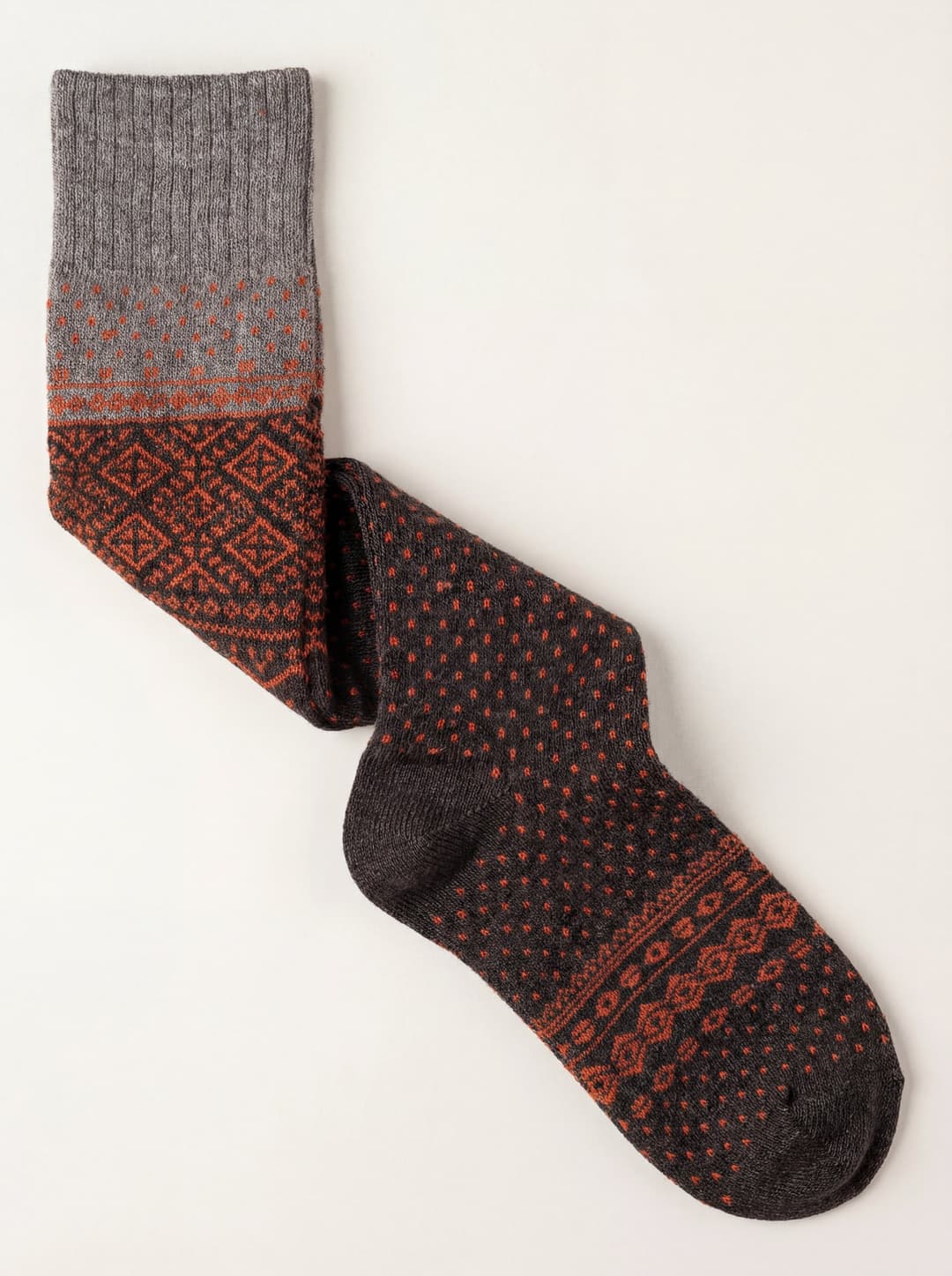 Long Norwegian Pattern Socks in Cashmere Blend